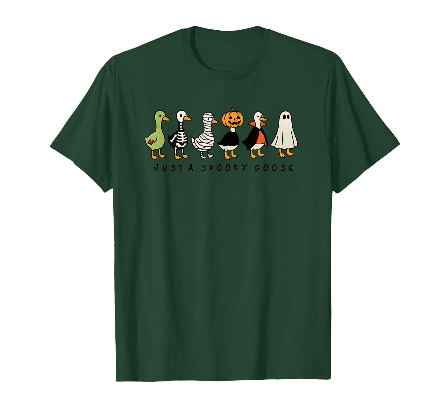 Just A Spooky Goose Halloween Silly Goose Funny Halloween T-Shirt
