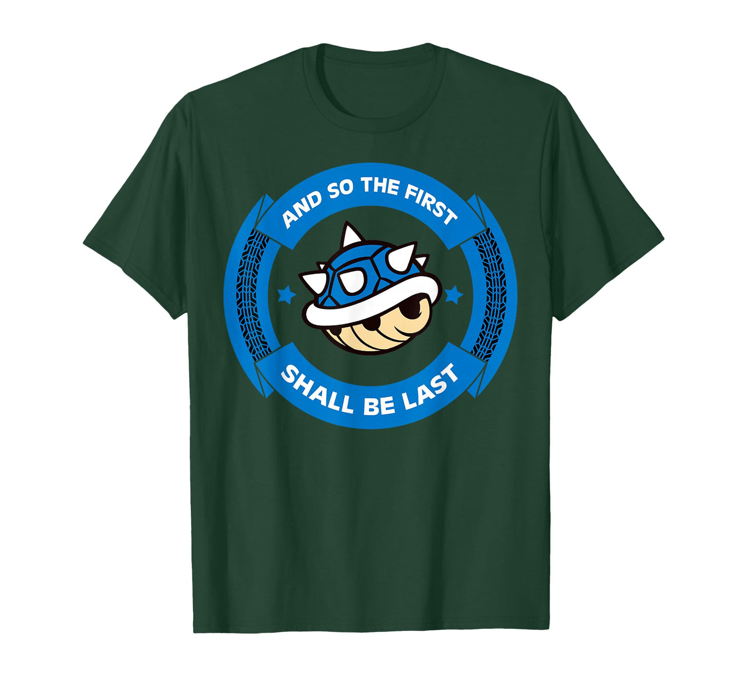 Nintendo Mario Kart Blue Shell Circle Text T-Shirt