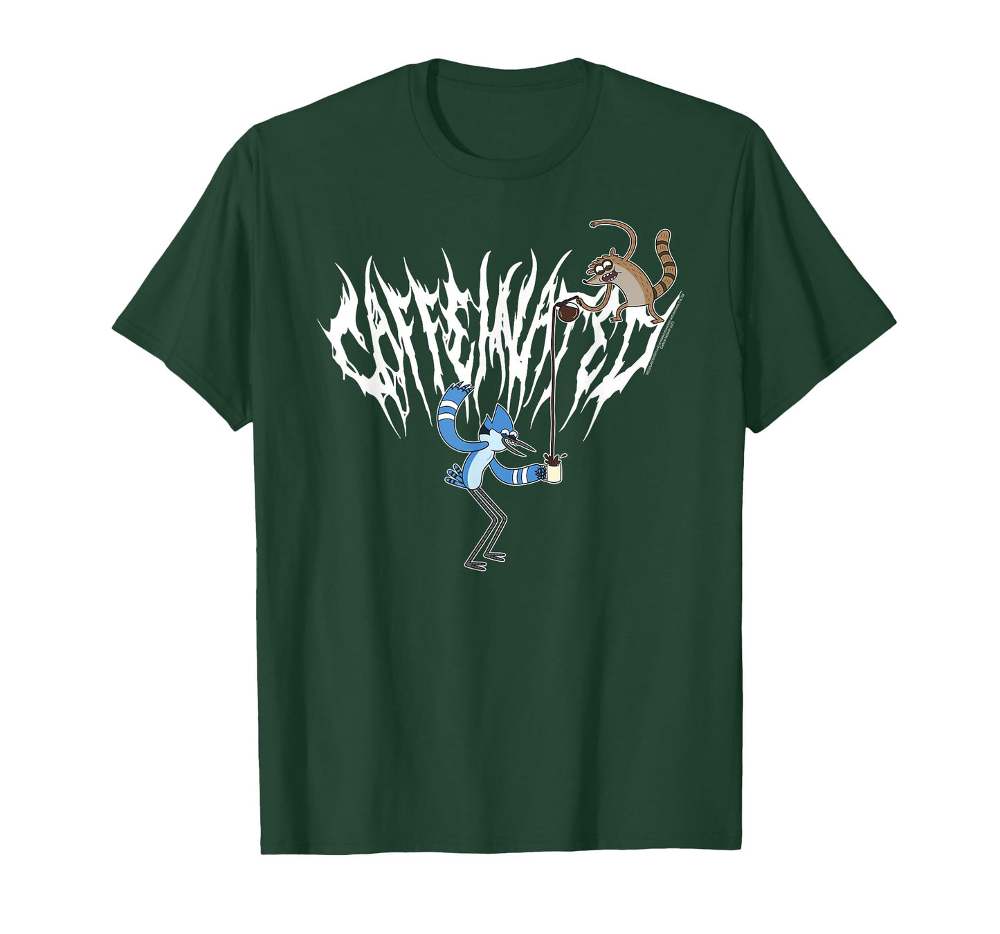 Regular Show Metal Caffeinated by Coffee Funny Cartoon T-Shirt