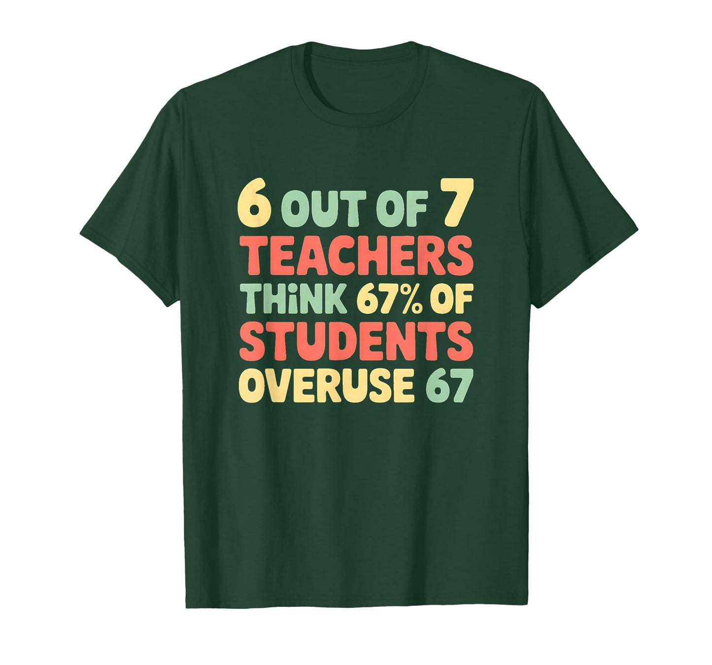 Funny 67 Teacher Shirt - Teacher 6 7 Funny Overuse 67 T-Shirt