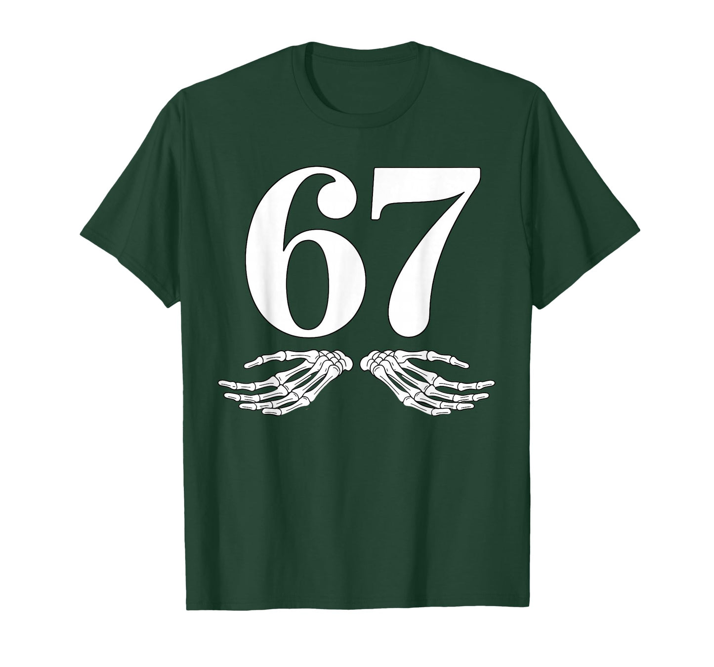 Six Seven 6 7 Meme 67 Skeleton Hand Halloween Costume T-Shirt
