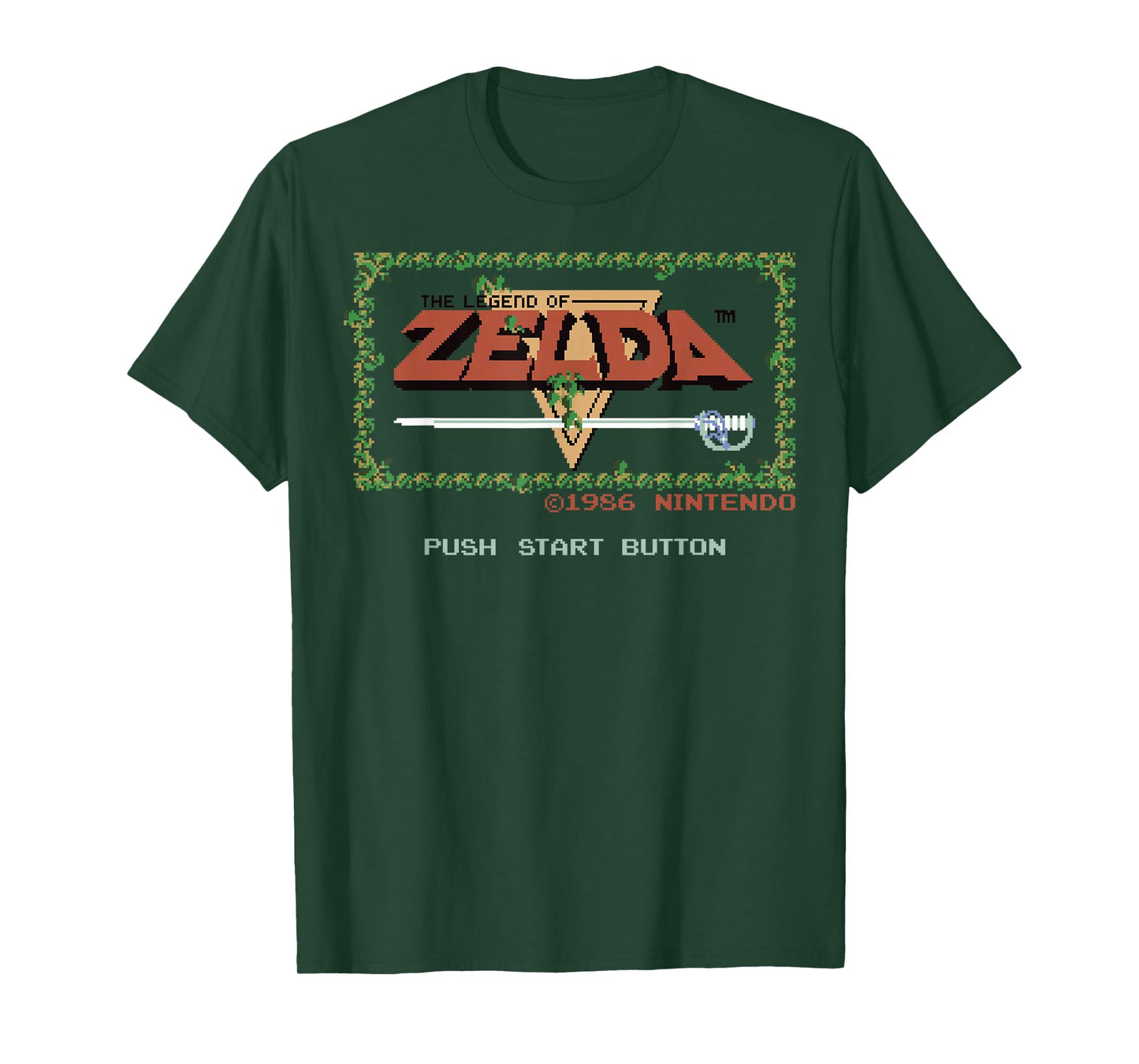 Nintendo Legend of Zelda Classic NES Title Screen T-Shirt