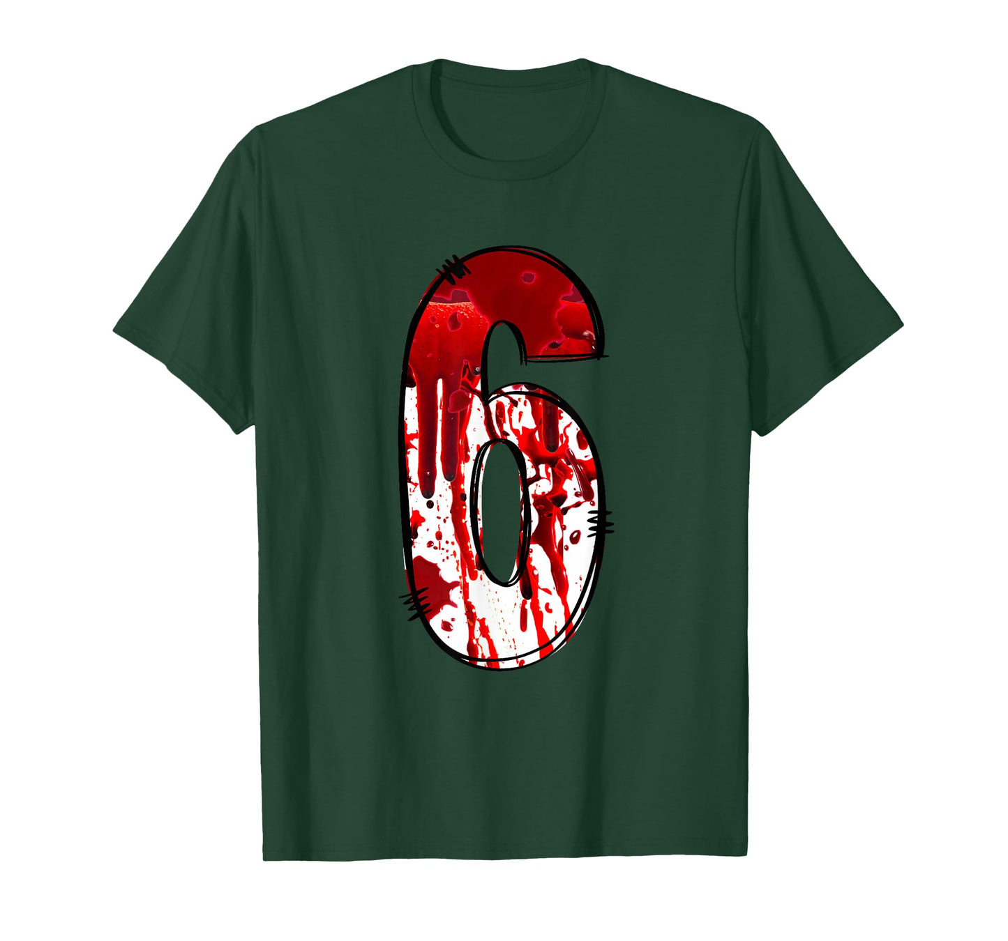 Fun Six Seven 6 7 Meme Design Couples Halloween Horror Blood T-Shirt