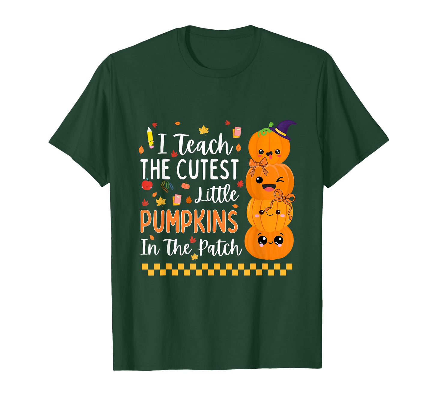 Cute Teacher Halloween Design for Women Men Teacher Pumpkin T-Shirt