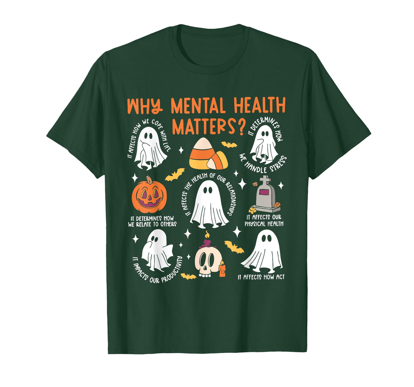 Mental Health Ghost Halloween Therapist School Psychologist T-Shirt