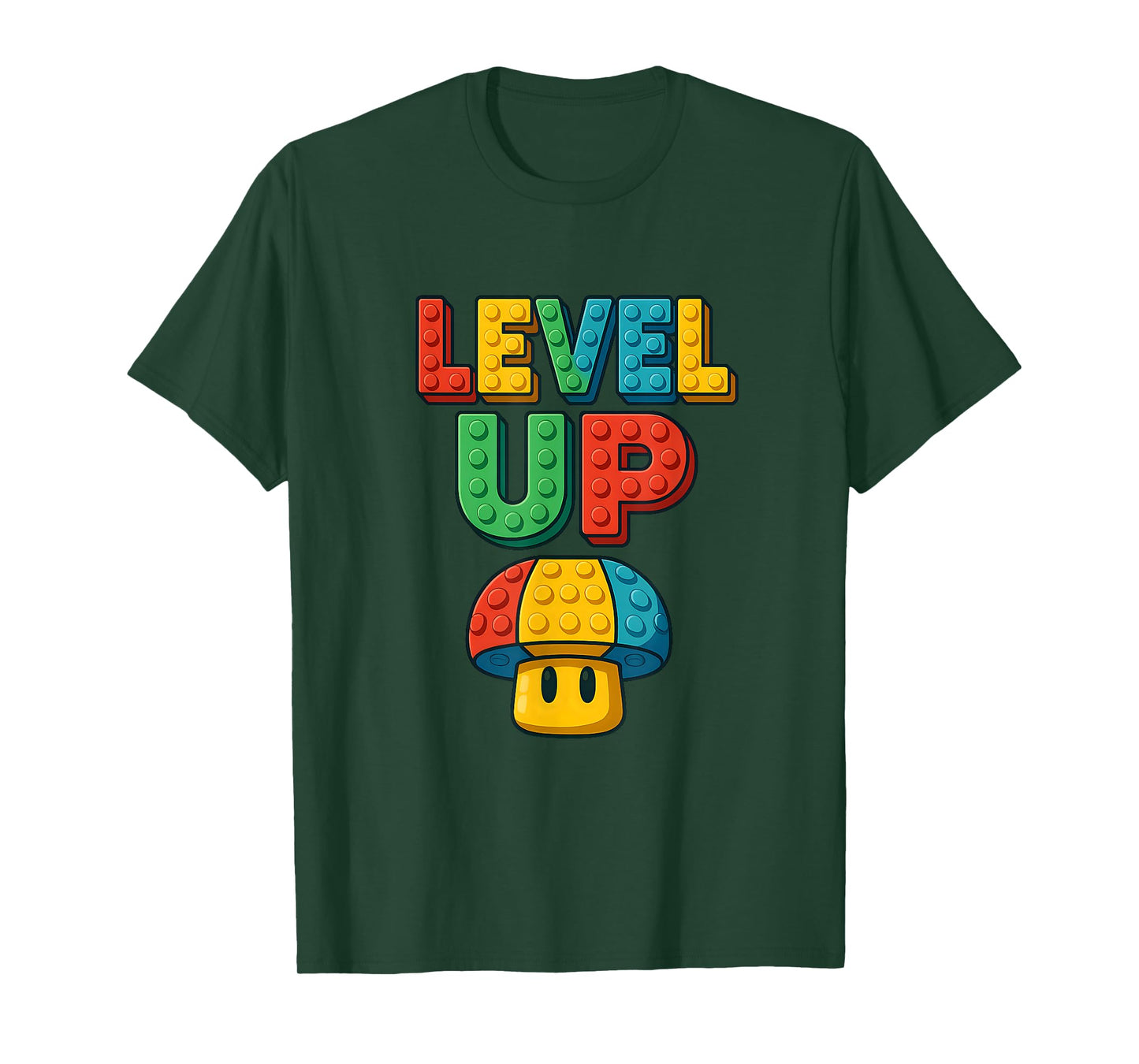 LEVEL UP Block Lettering PowerUp Gamer T-Shirt