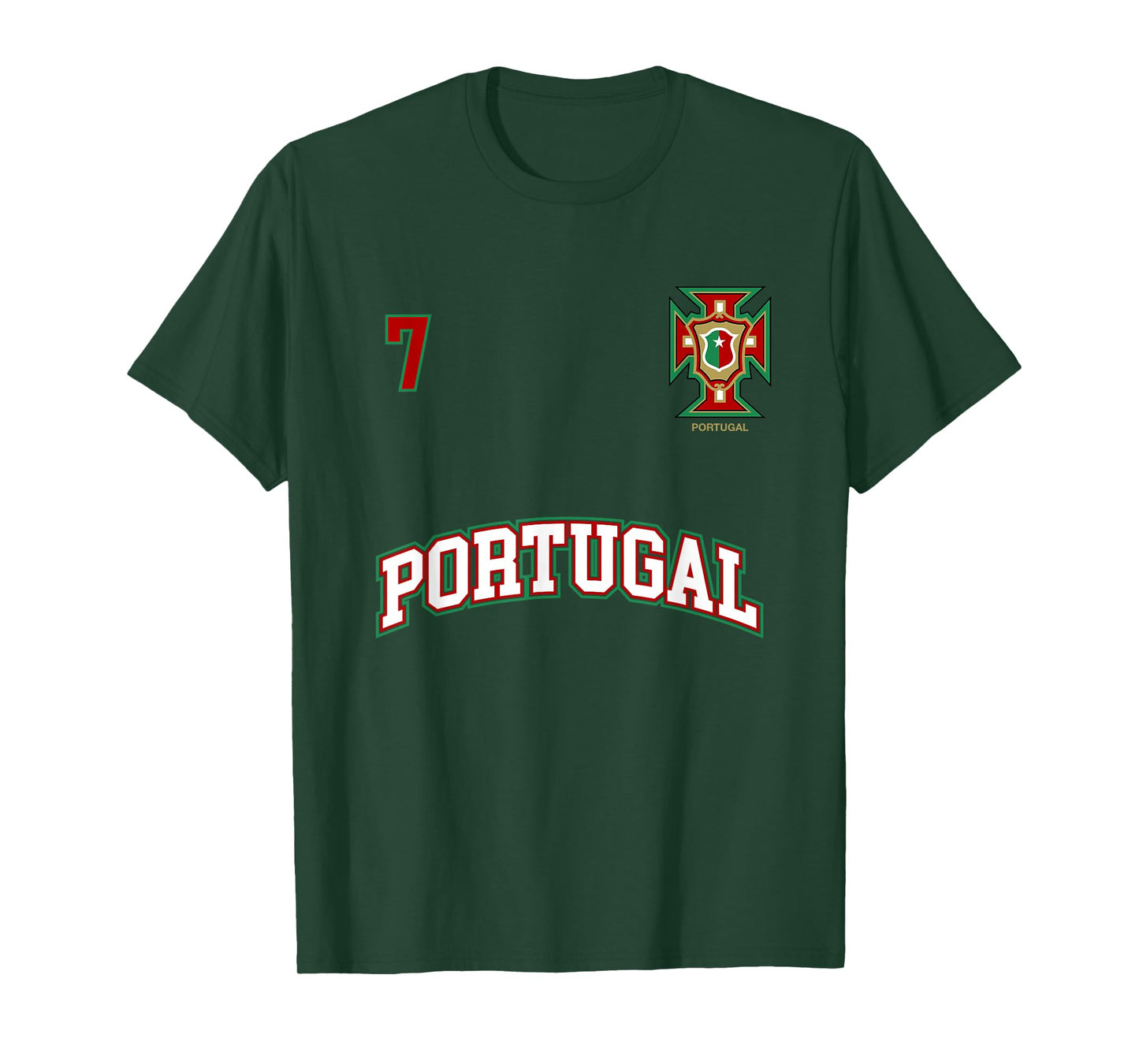 Portugal Shirt Number 7 (+BACK) Soccer Team Sports Tee Flag T-Shirt