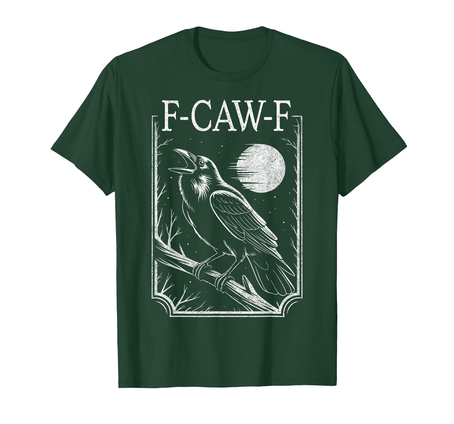 F-Caw-F Crow Minimal – Retro Gothic Black Bird Funny Raven T-Shirt