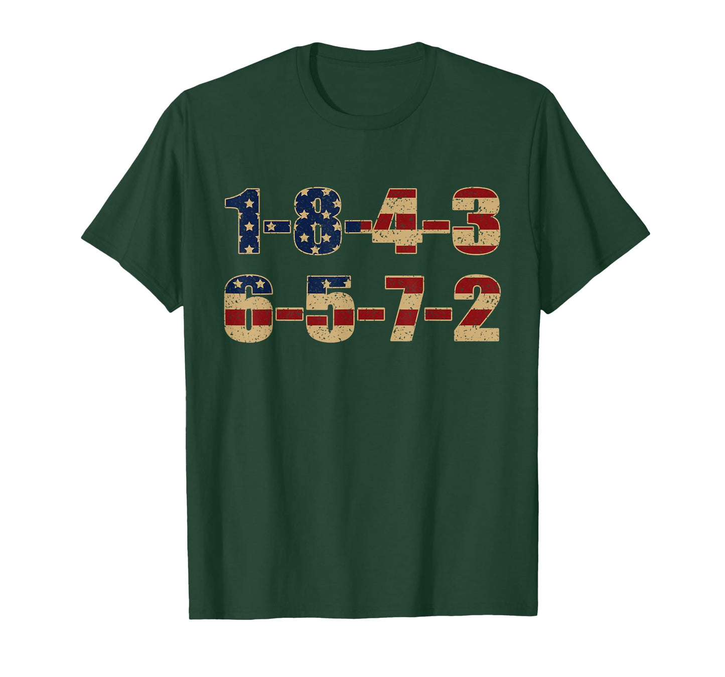 USA Flag 18436572 Firing Order Small Block Engine V8 Block T-Shirt