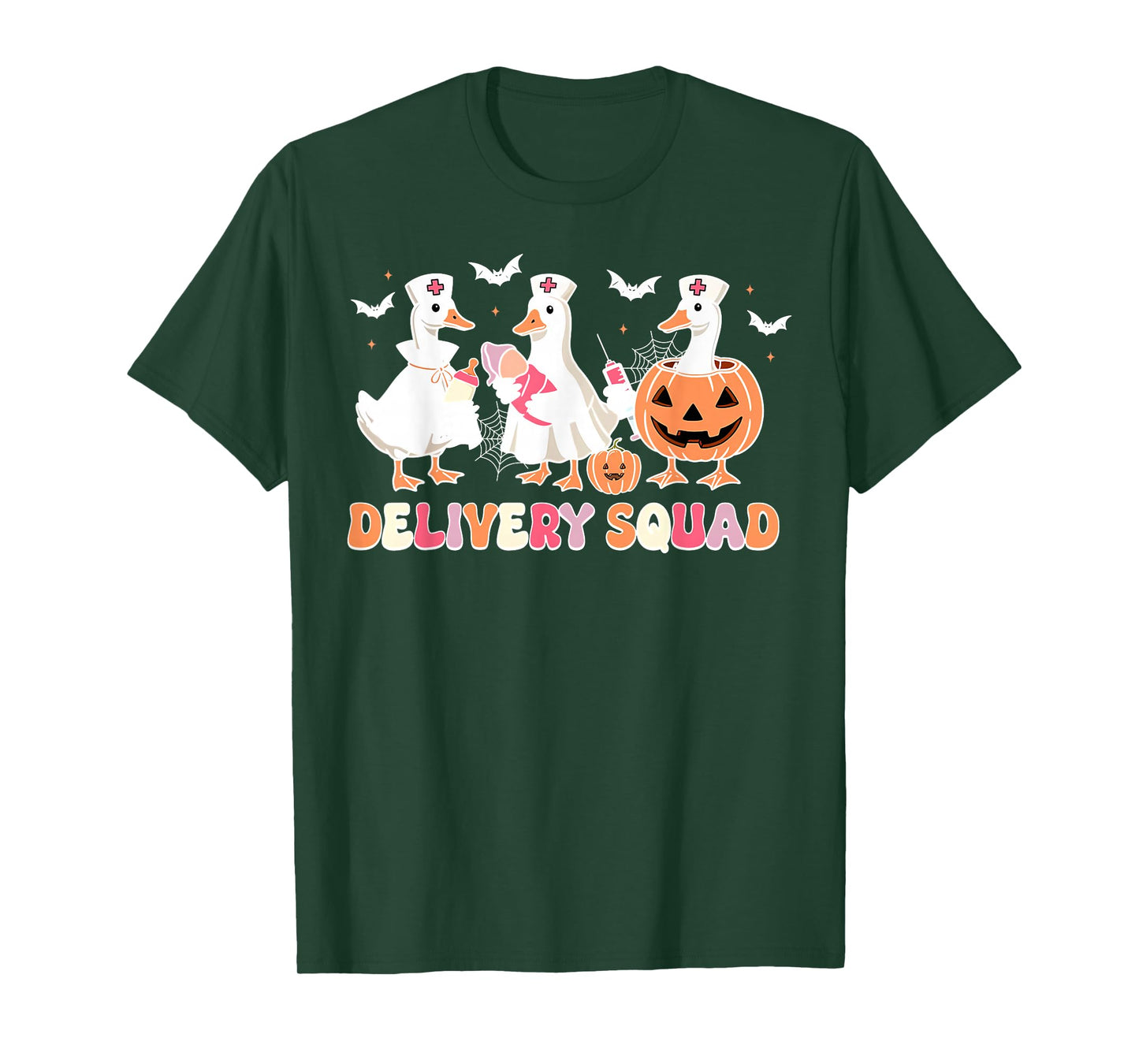 Delivery Squad Halloween Goose Spooky Labor Delivery Nurse T-Shirt