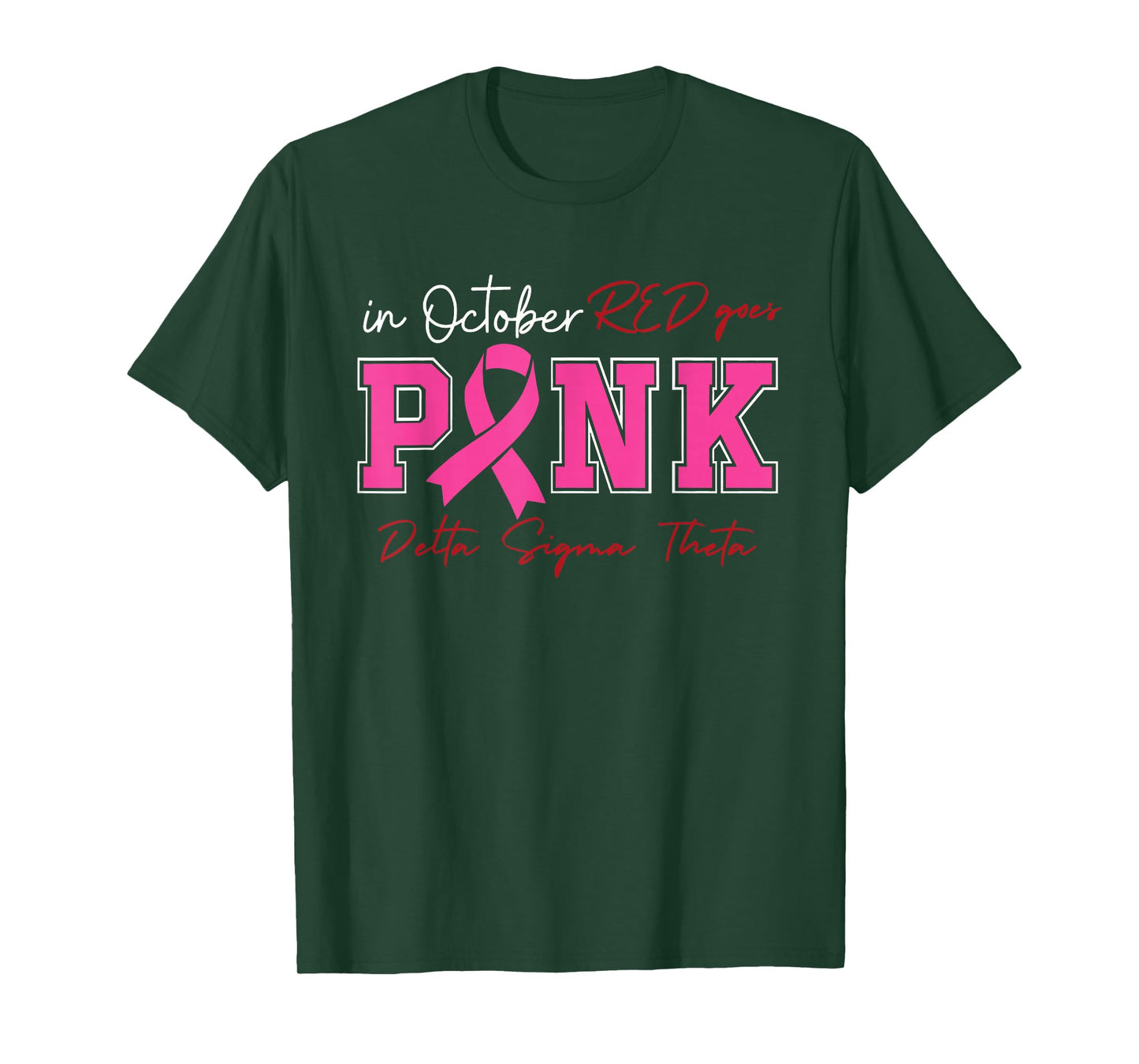 Deltas Wear Pink Breast Cancer Awareness Pink Ribbon T-Shirt