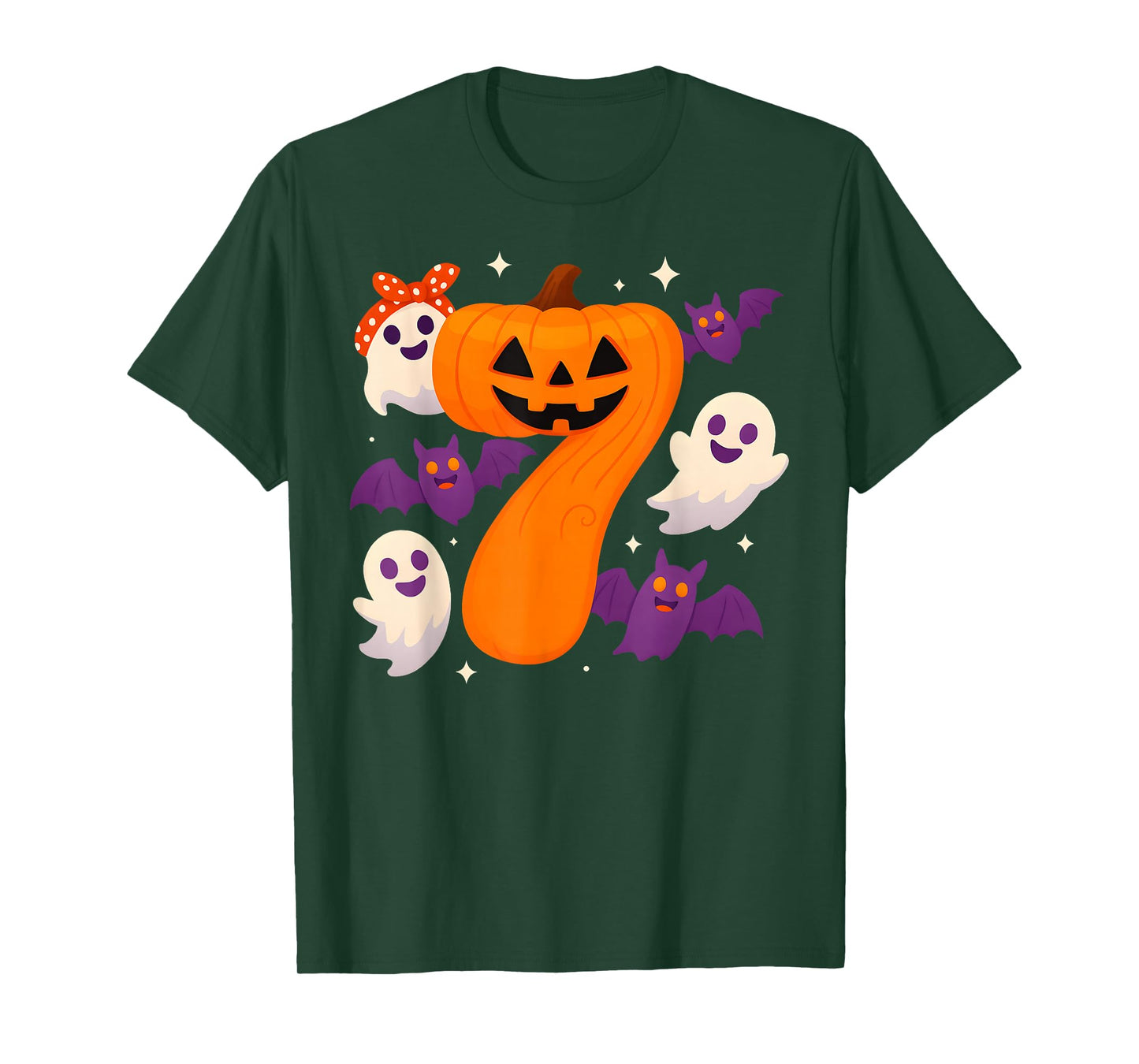 Six Seven Ghost Pumpkin Halloween Gen Z Alpha Meme Matching T-Shirt