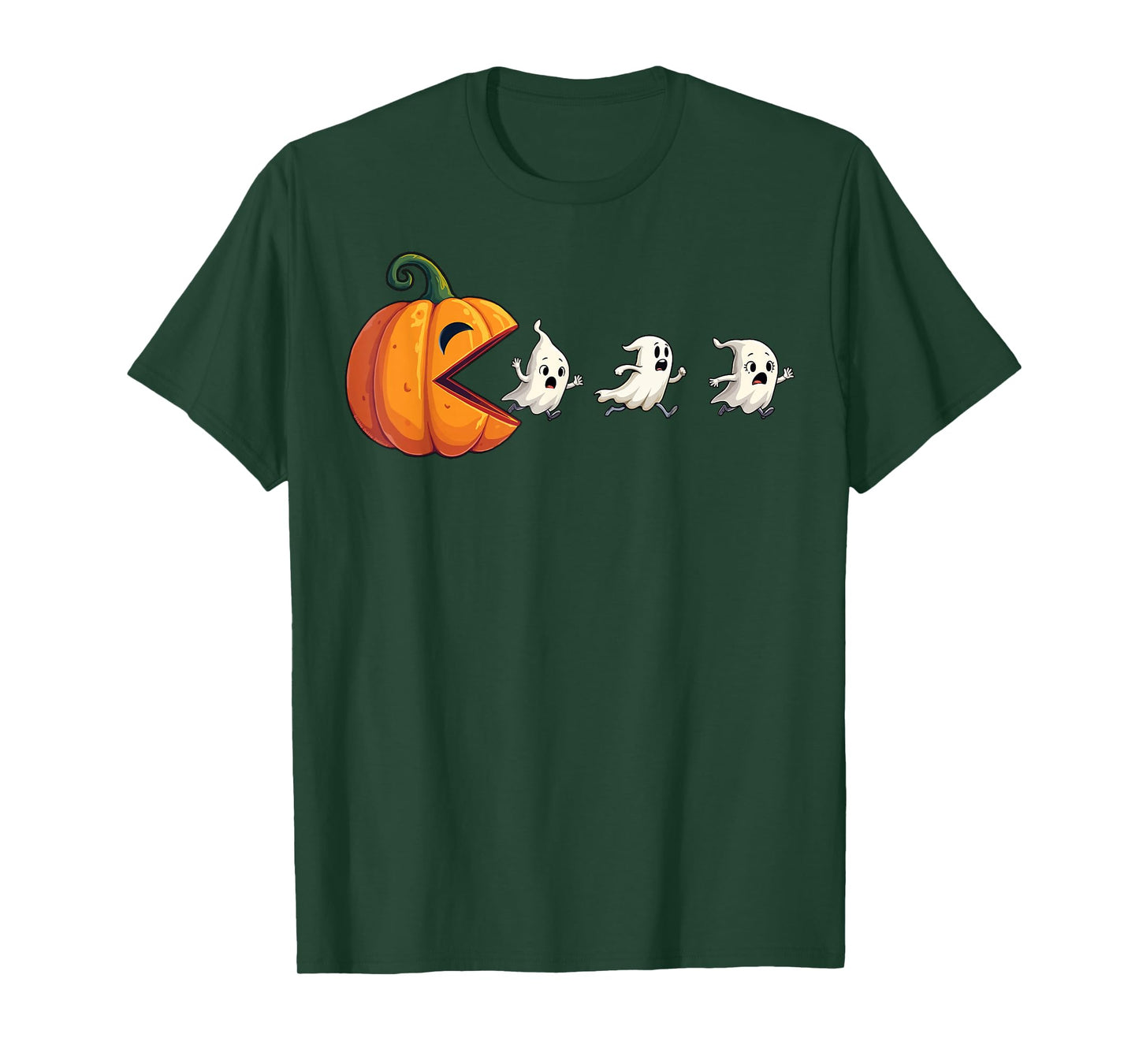 Funny Halloween Gamer Pumpkin Eating Ghosts T-Shirt