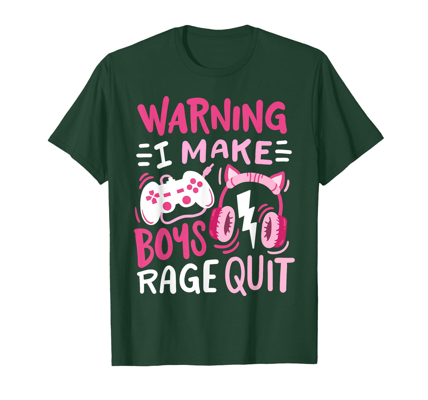 Warning I Make Boys Rage Quit Funny Video Game Gamer Girl T-Shirt