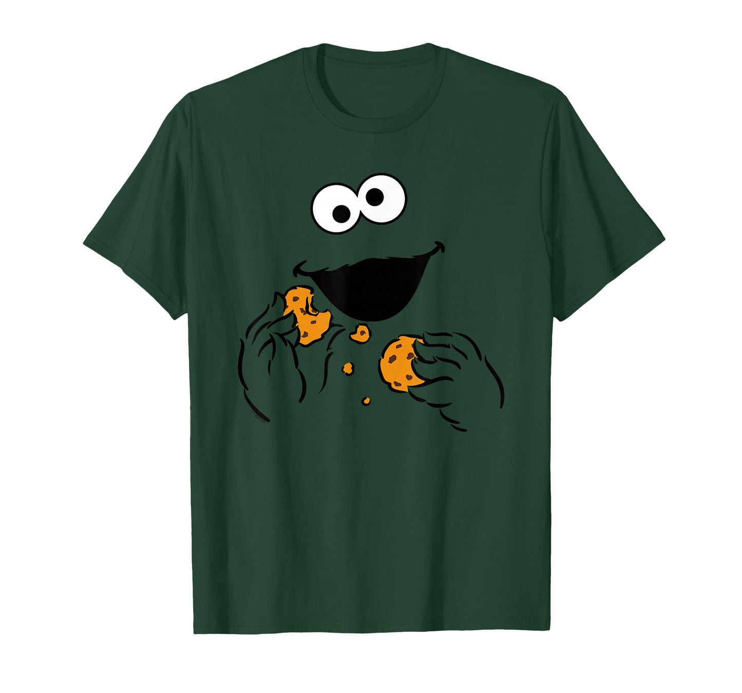 Sesame Street Cookie Monster Om Nom Face Halloween Costume T-Shirt