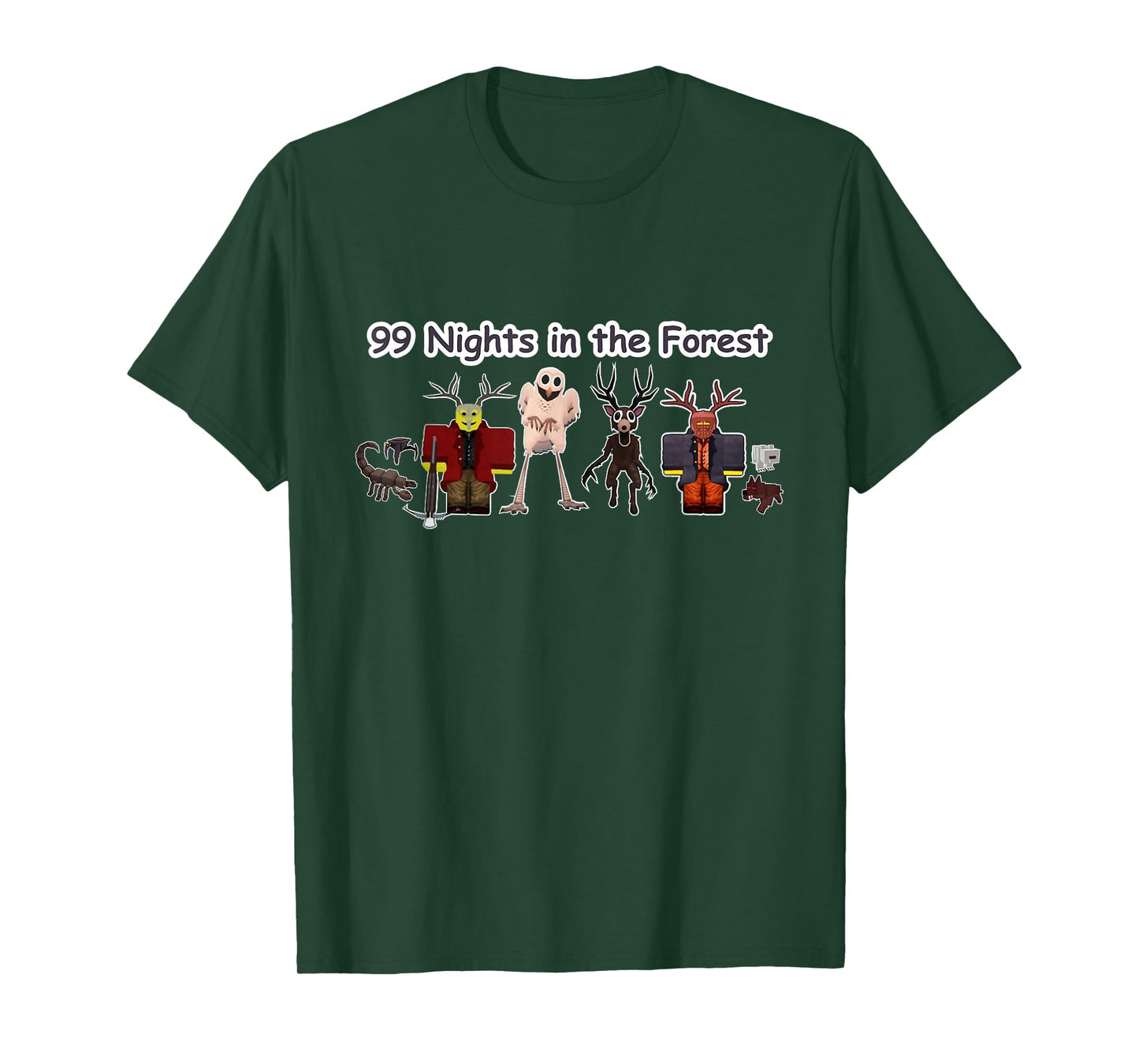 99 Nights Halloween Gamer Deer in The Forest Kids T-Shirt