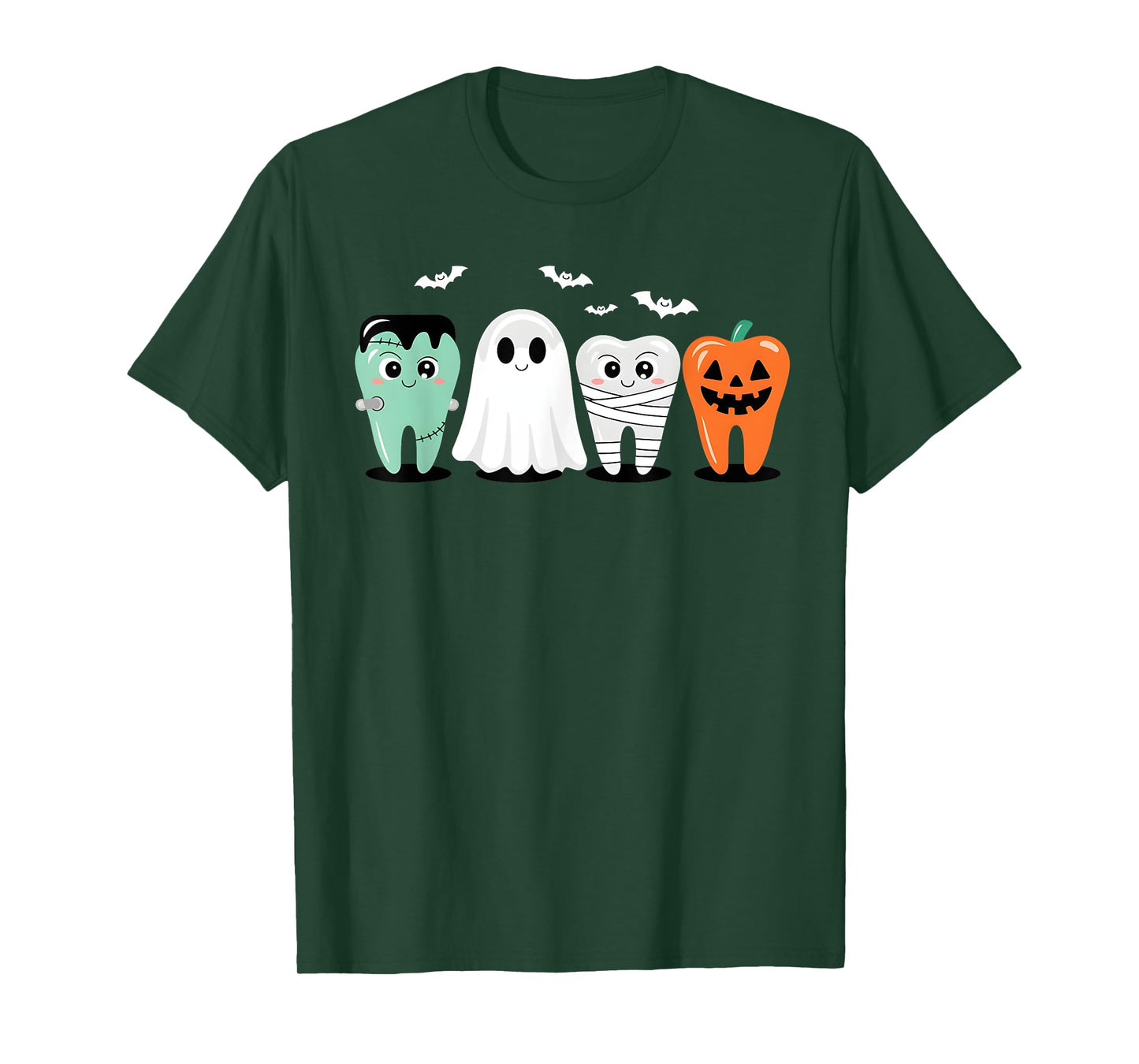 Cute Halloween Dental Tooth Characters Dentist Costume T-Shirt