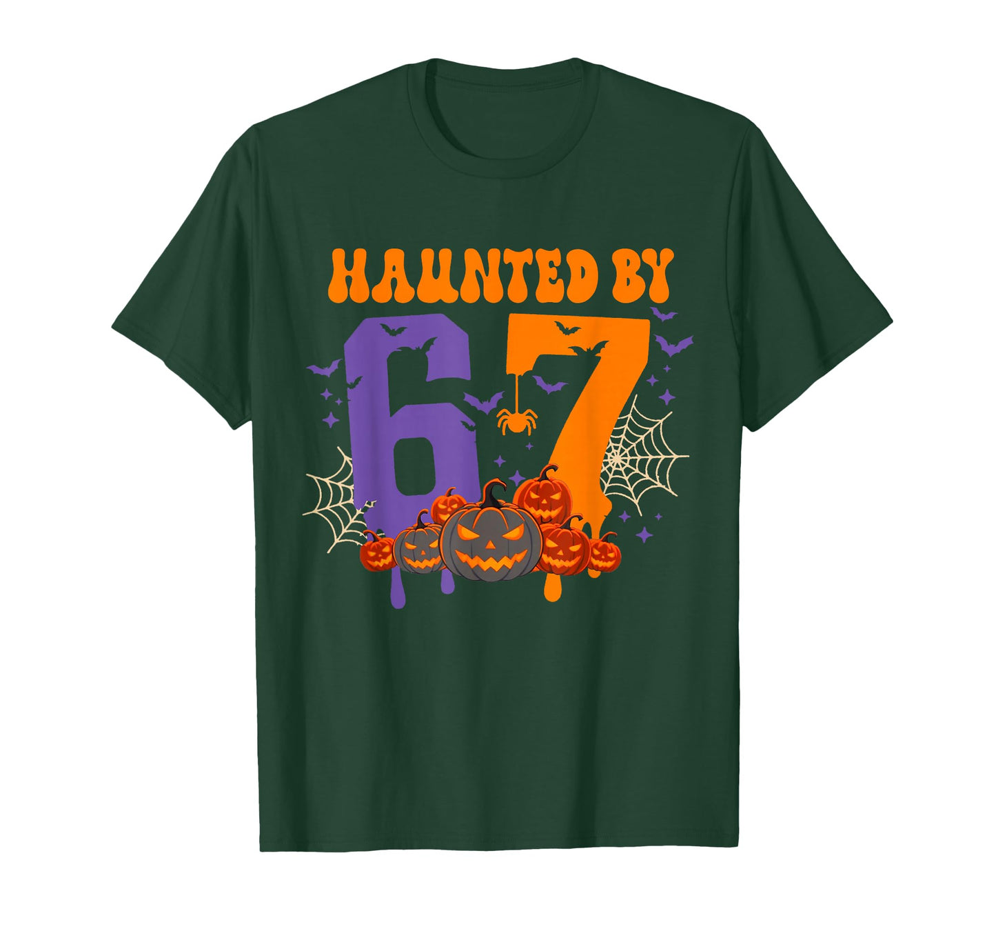 Haunted by 67 – Funny Six Seven Meme 6 7 Halloween Costume T-Shirt