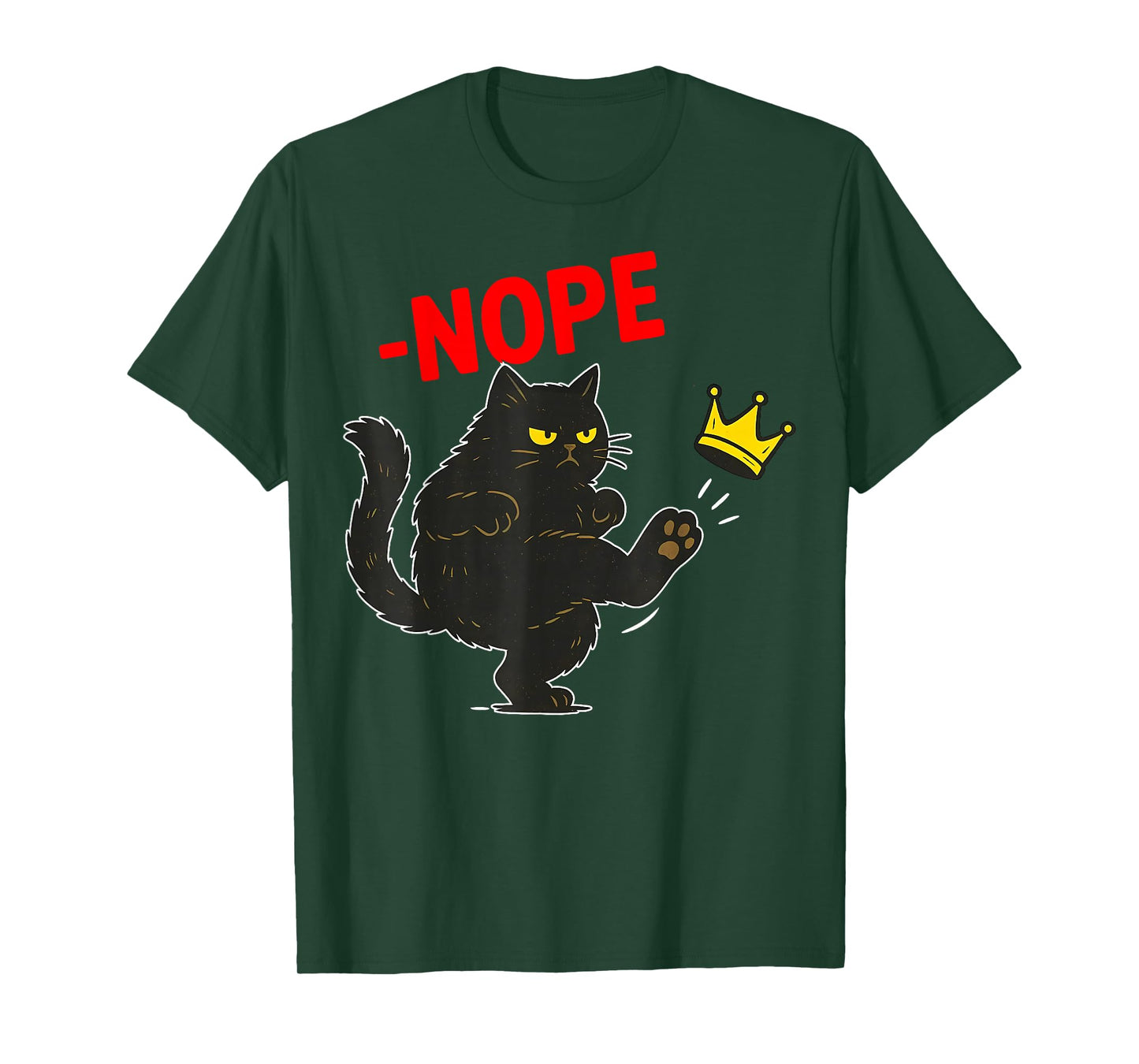 Funny No Kings in America Black Cat T-Shirt