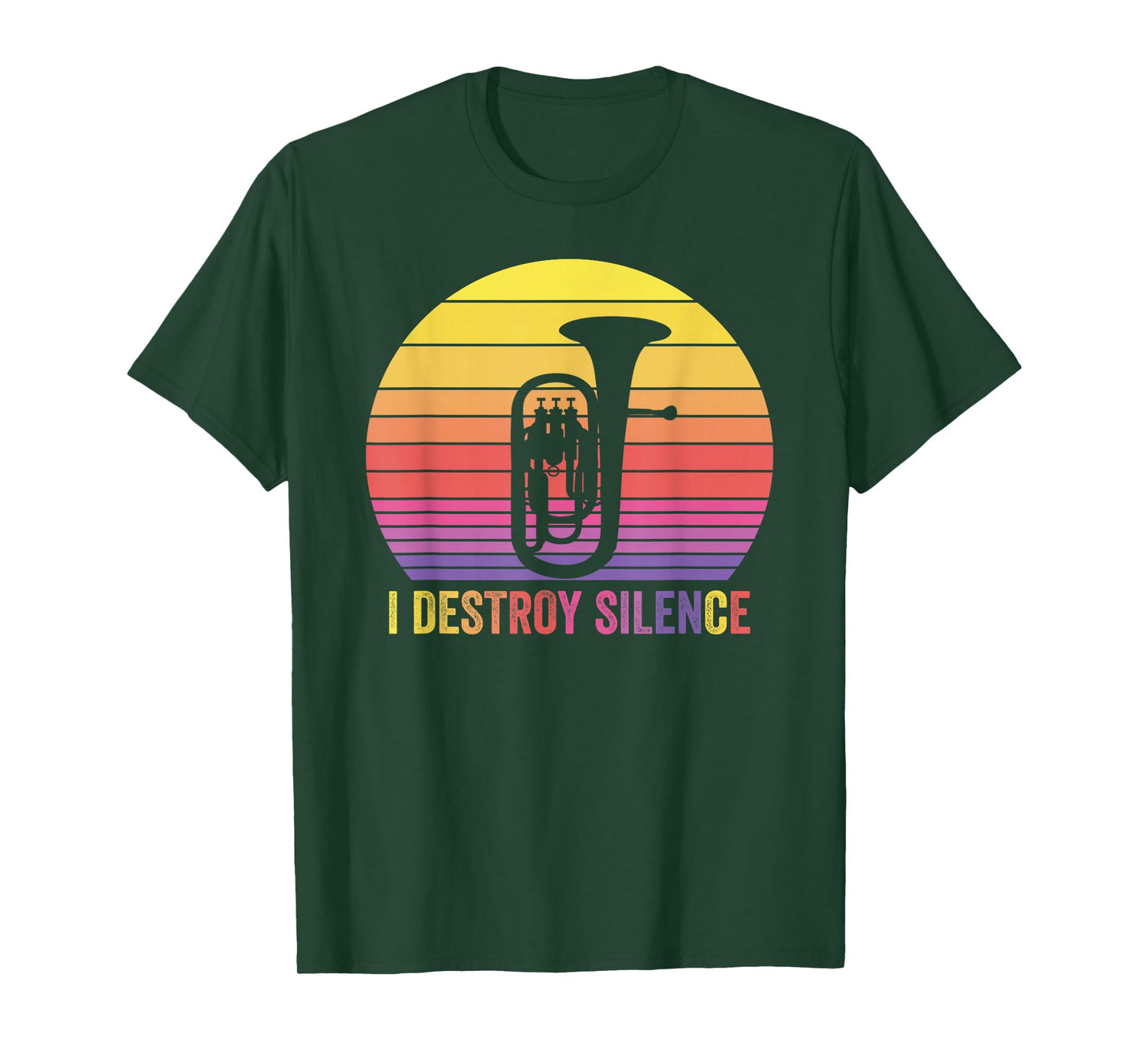 Baritone Retro Vintage I DESTROY SILENCE Funny Euphonium T-Shirt