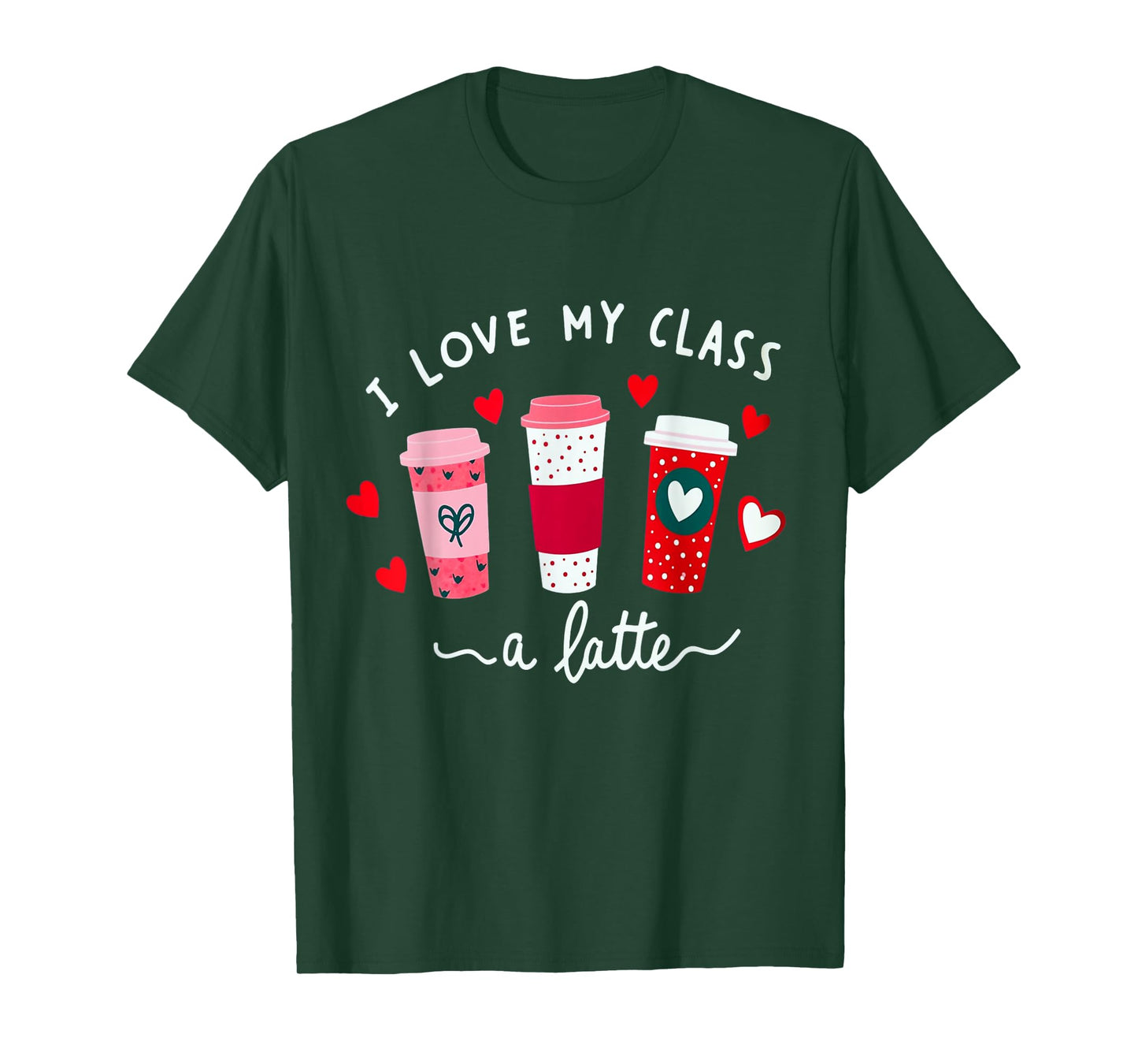 Teachers Valentine Day I Love My Class A Latte Coffee Women T-Shirt