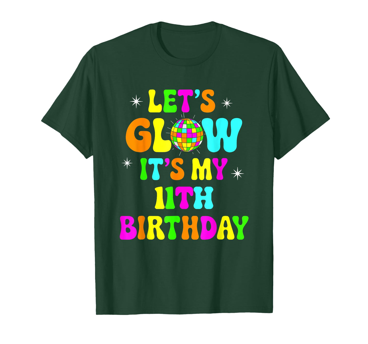 Lets Crazy It's My 11th Birthday Party Glowing 80 Group Team T-Shirt