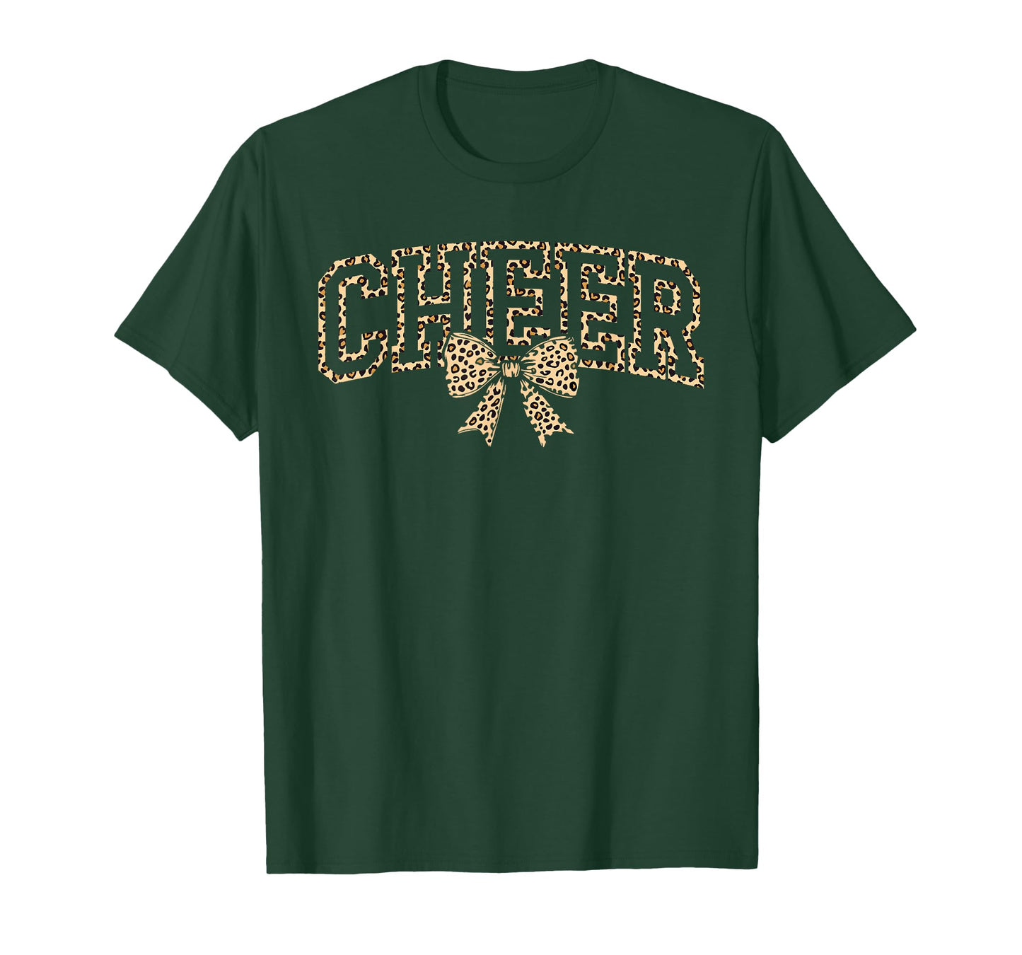 Cheer Coquette Bow Leopard Cheerleader Mom Cheerleading T-Shirt