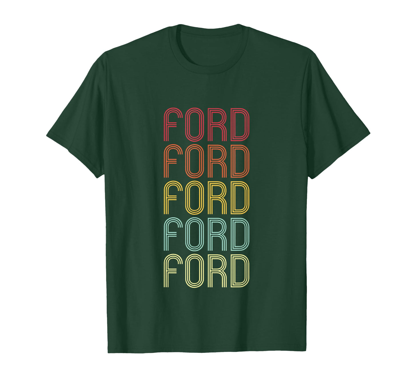Ford Retro Wordmark Pattern Vintage Personalized 70s T-Shirt