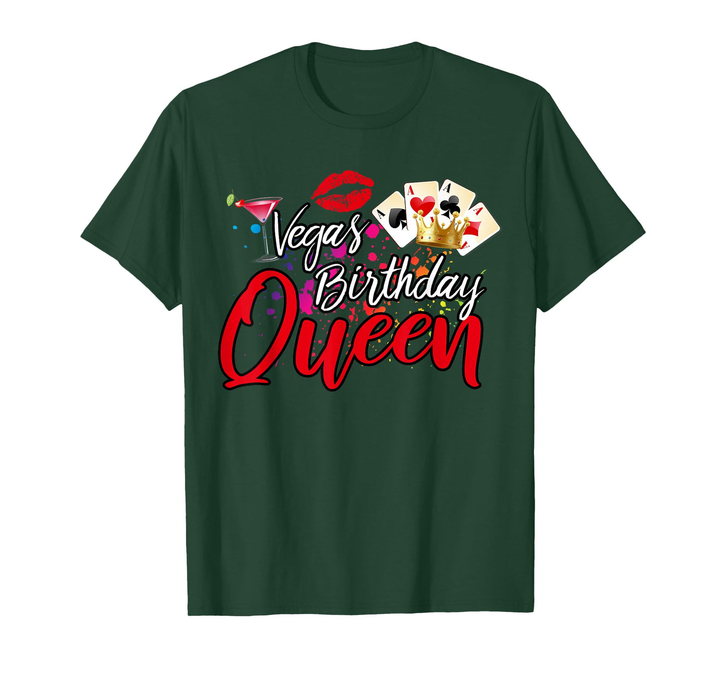 Vegas Birthday Queen Funny Friend Vacation Party Games B-Day T-Shirt