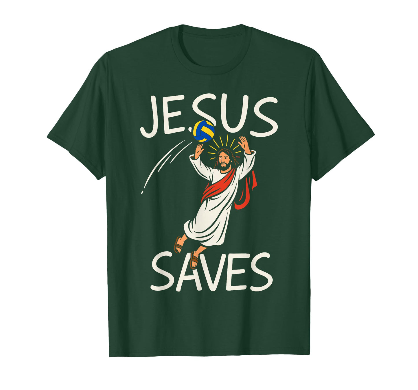 Funny Jesus Saves Volleyball Christian Joke Tee Player Coach T-Shirt
