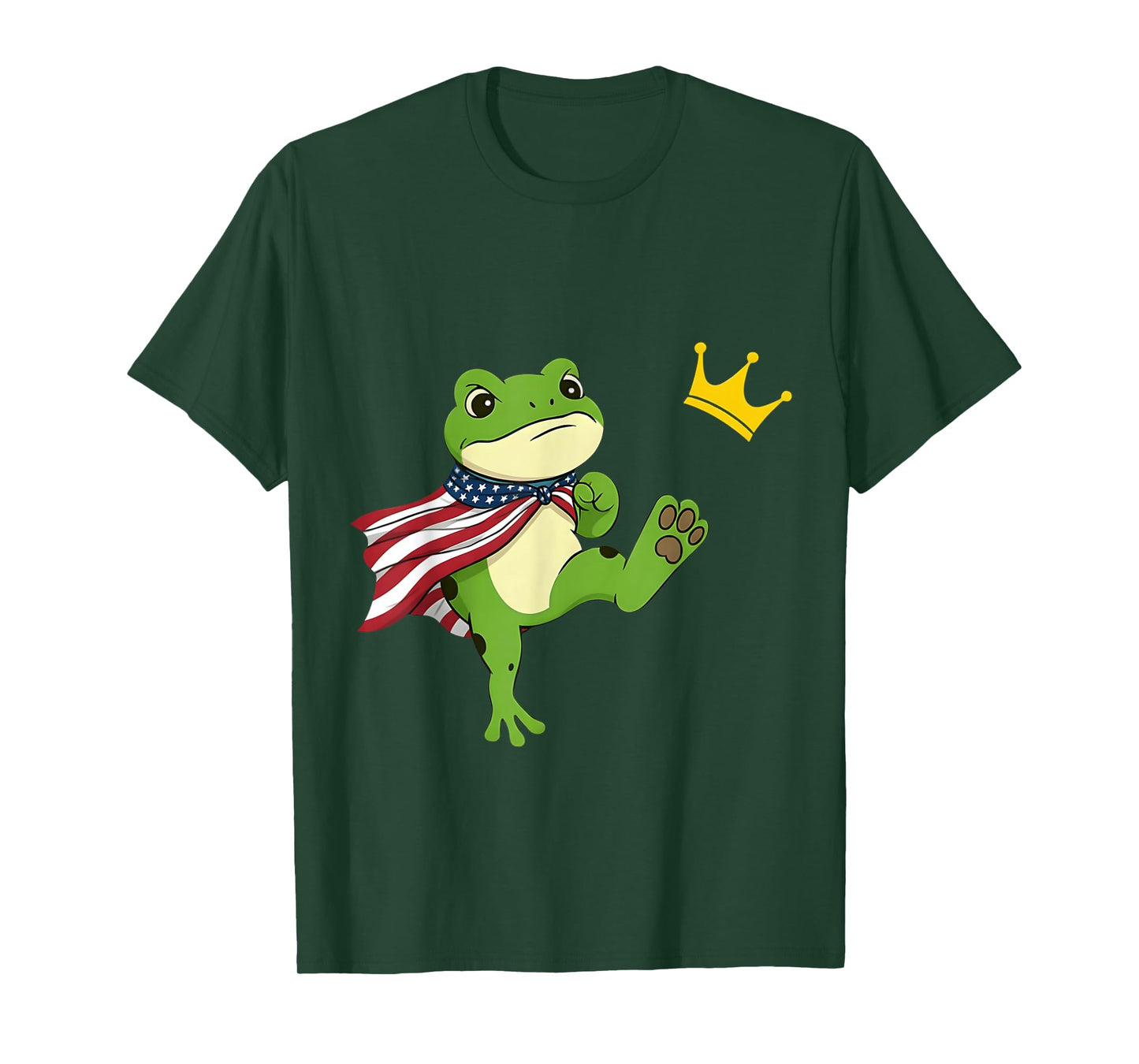 No Kings Since 1776 Portland American Frog Kicking Crown T-Shirt