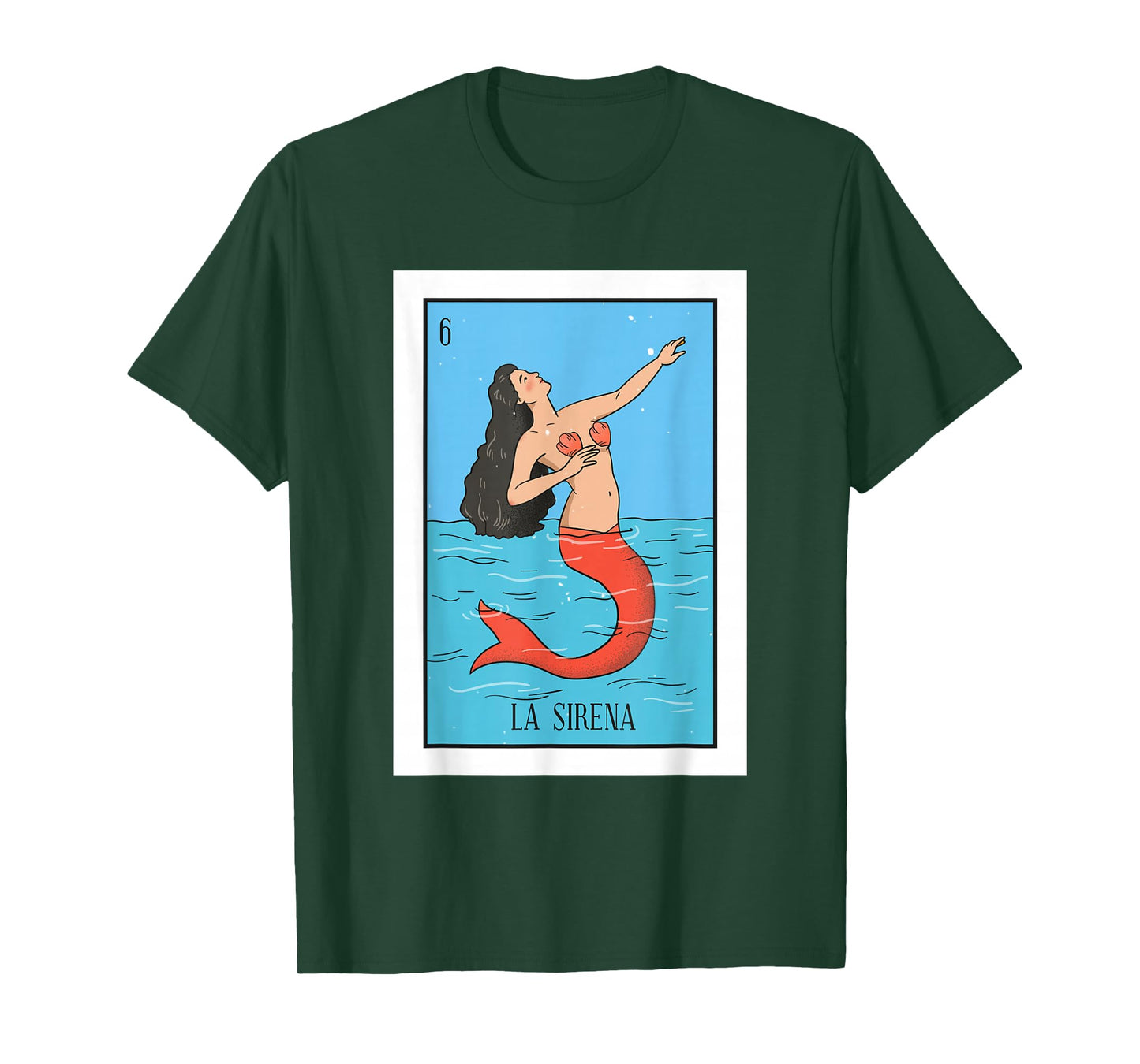 La Mermaid Lottery The Mermaid Mexican card Lottery T-Shirt