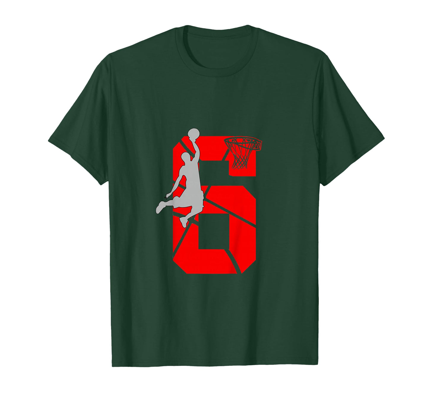 6 Year Old 6th Basketball Birthday PartyTheme Boys Girls T-Shirt