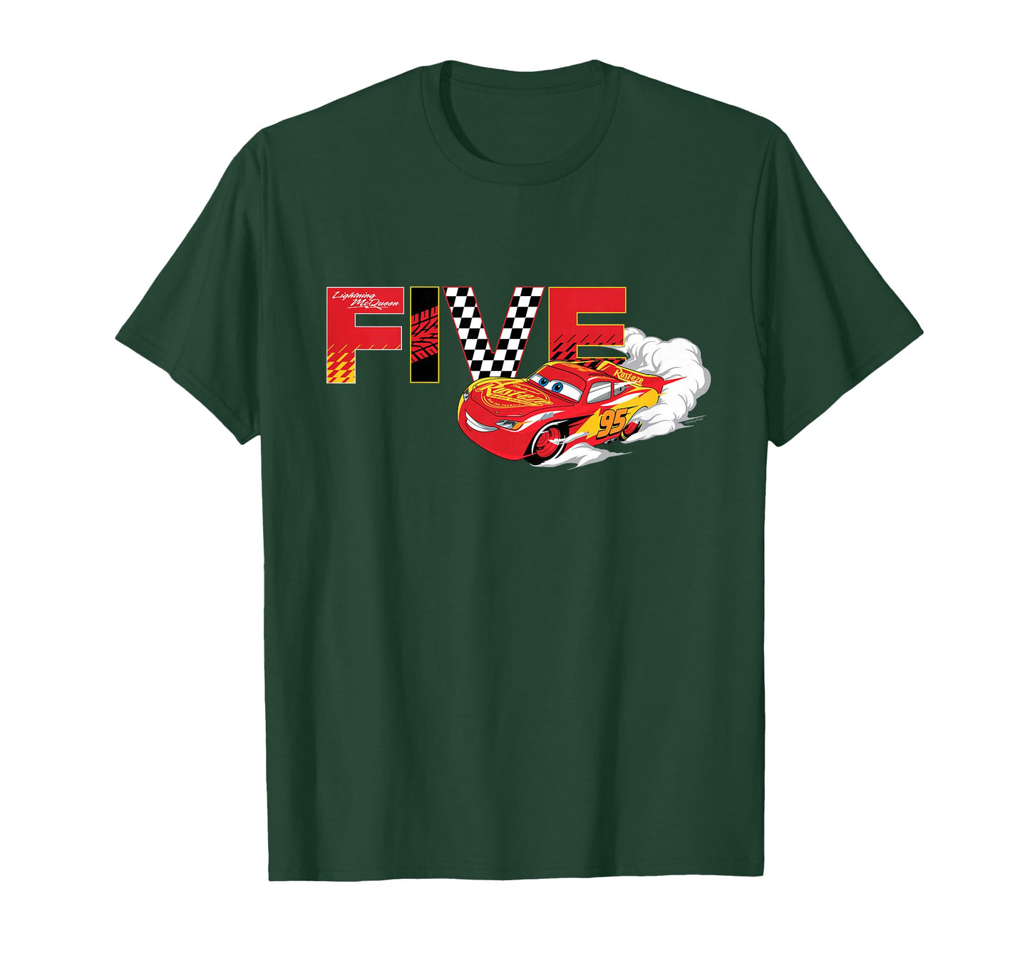 Disney & Pixar's Cars Numbers 5 Fifth 5th Birthday Party T-Shirt