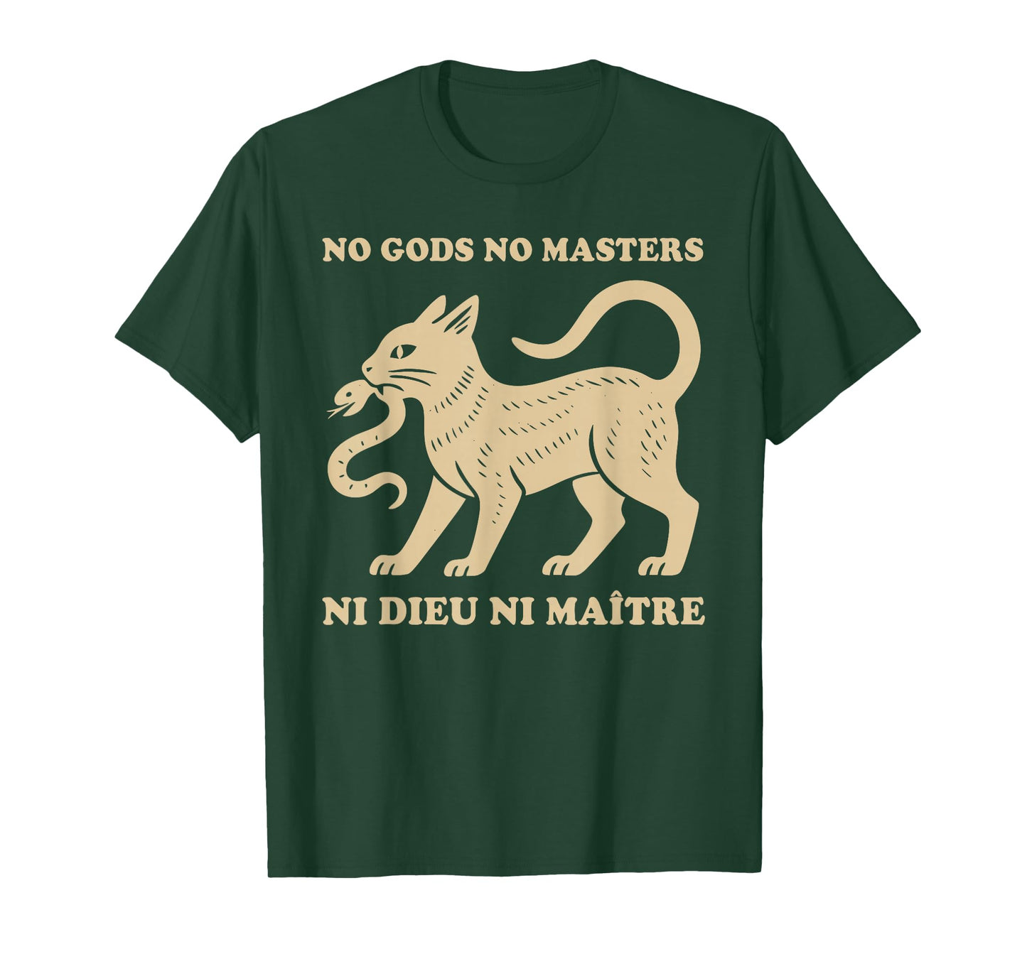 No Kings Ni Dieu Ni Maitre Cat Protest Resist Anti-Fascism T-Shirt