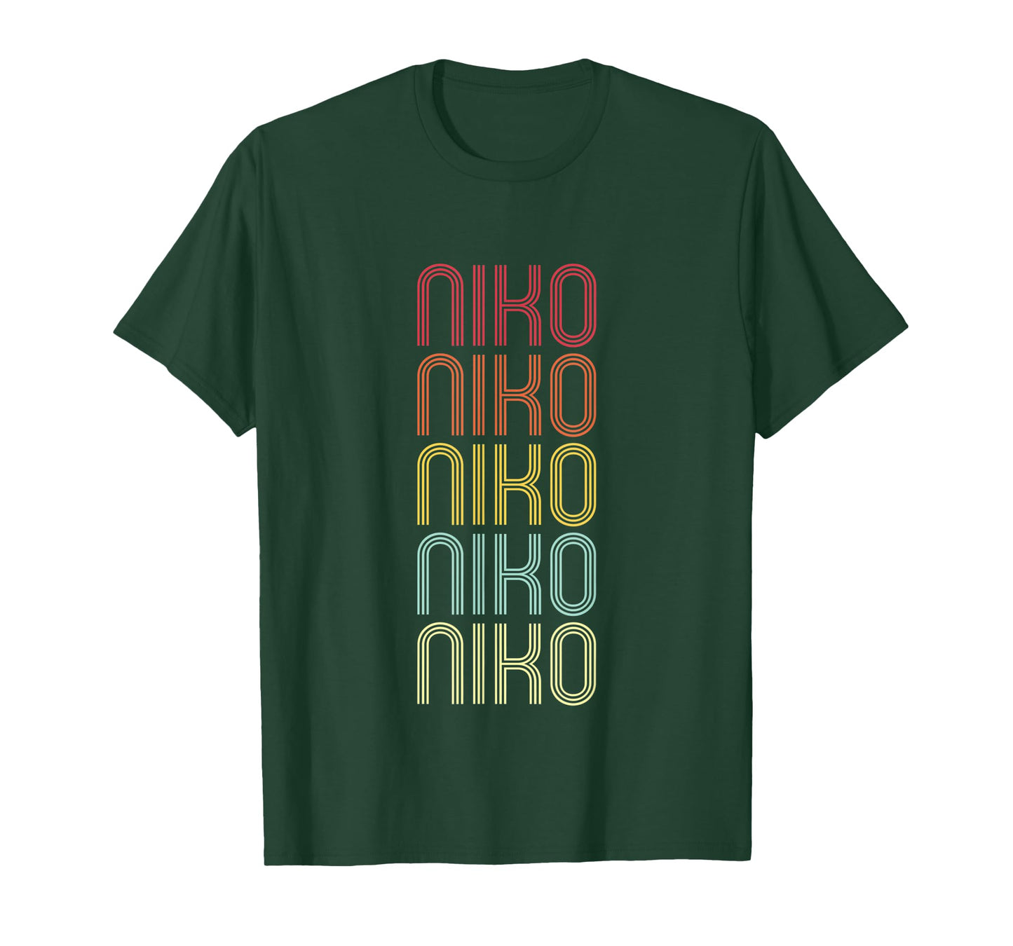 Niko Retro Wordmark Pattern Vintage Personalized 70s T-Shirt
