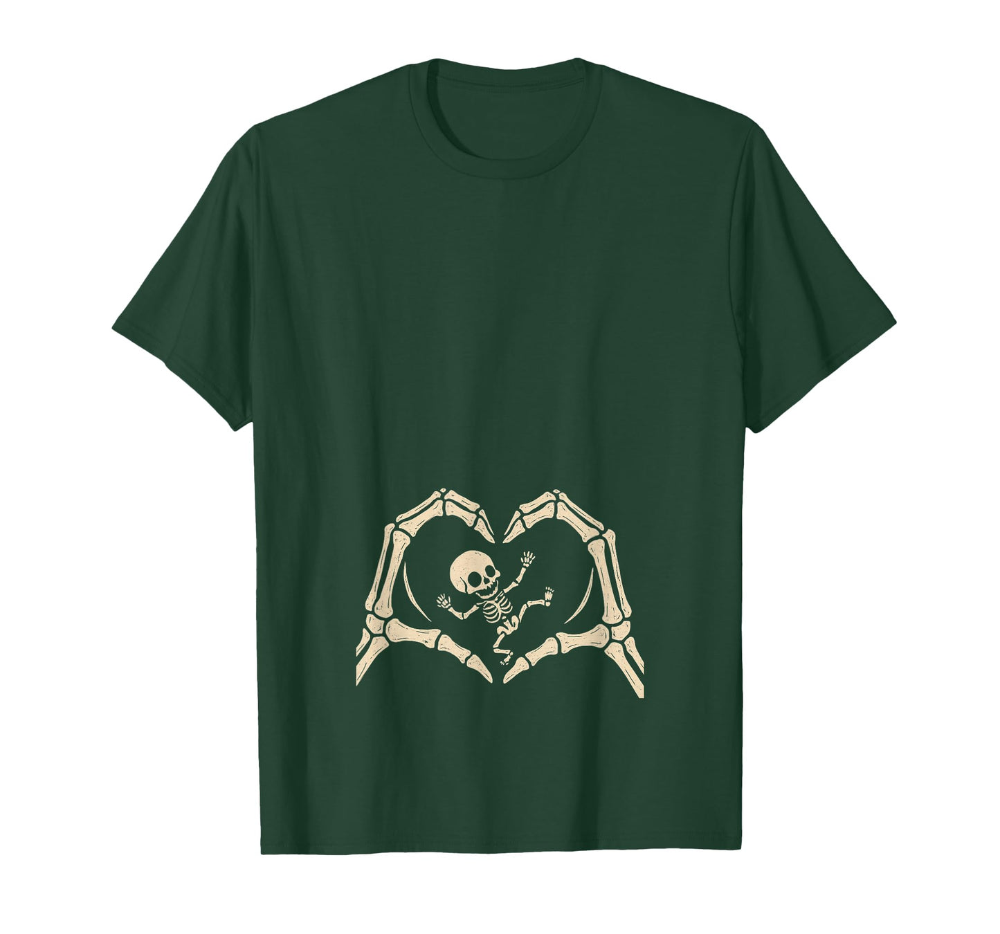 Pregnant Baby Skeleton Spooky Season New Mom Halloween T-Shirt