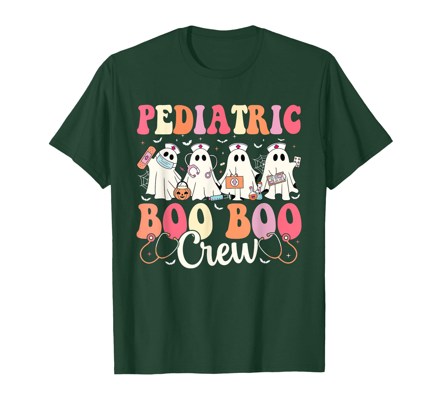 Pediatric Nurse Boo Boo Crew Ghost Nurse Halloween Costume T-Shirt