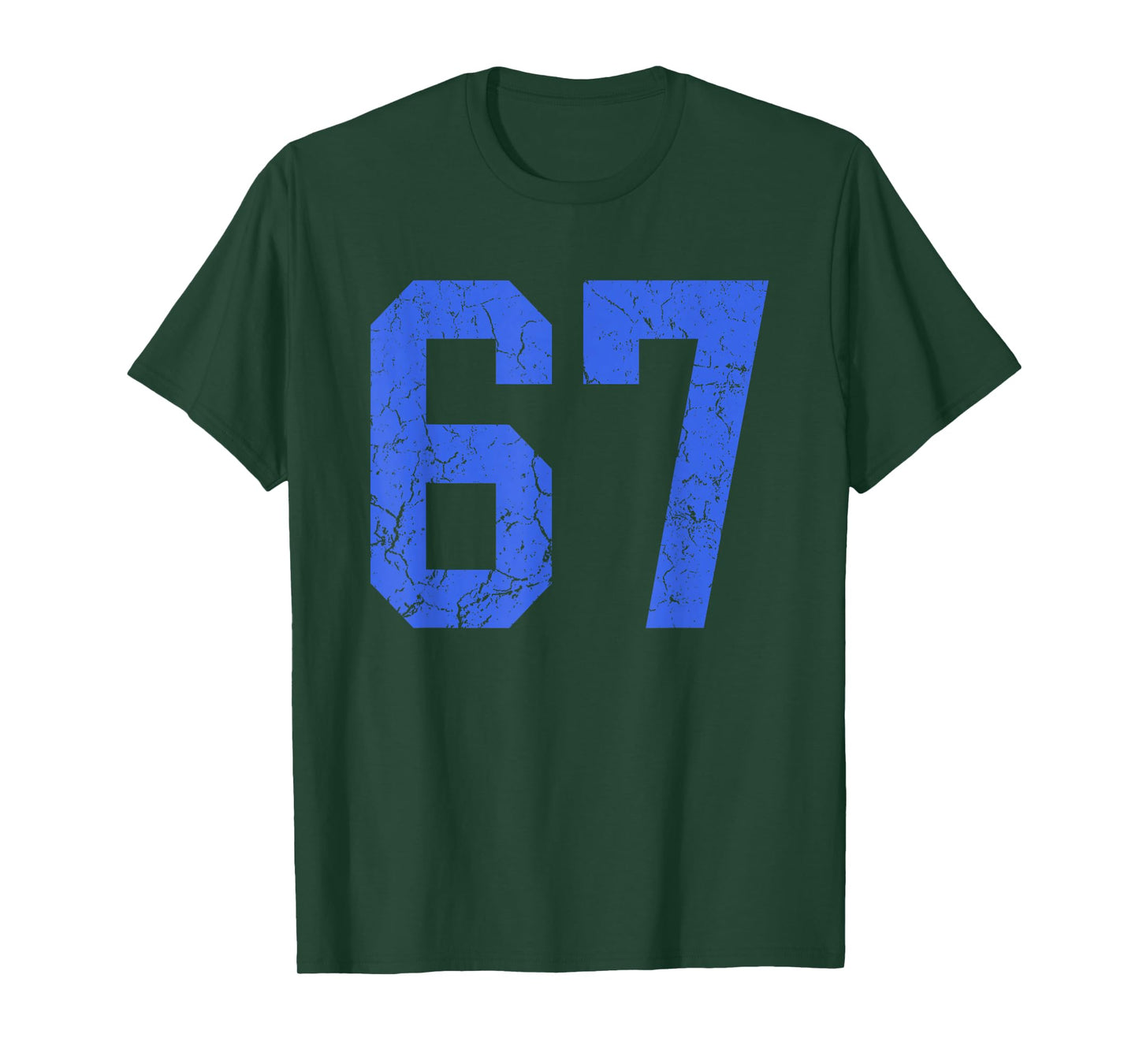 Distressed Royal Blue Number 67 Jersey Player Uniform #67 T-Shirt