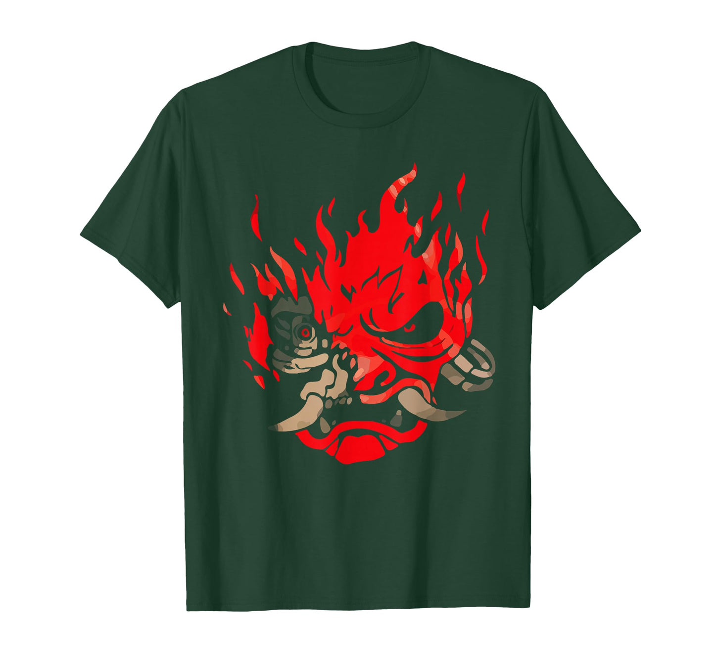 DJapan OniCyborg Cyberpunk T-Shirt - Unisex Adults - Black - Short Sleeve - Small - Classic Fit - Cotton & Polyester - Machine Wash