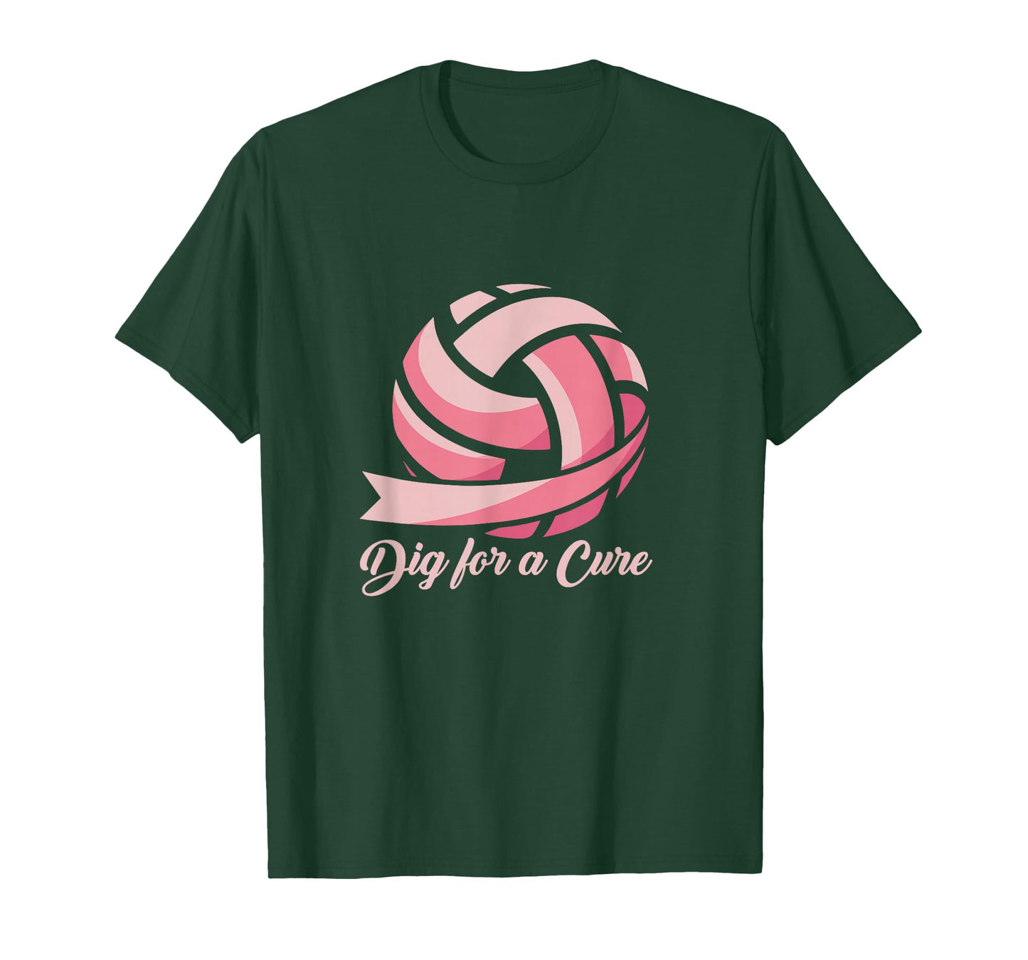 Funny Dig for Cure Ribbon Volleyball Breast Cancer Awareness T-Shirt