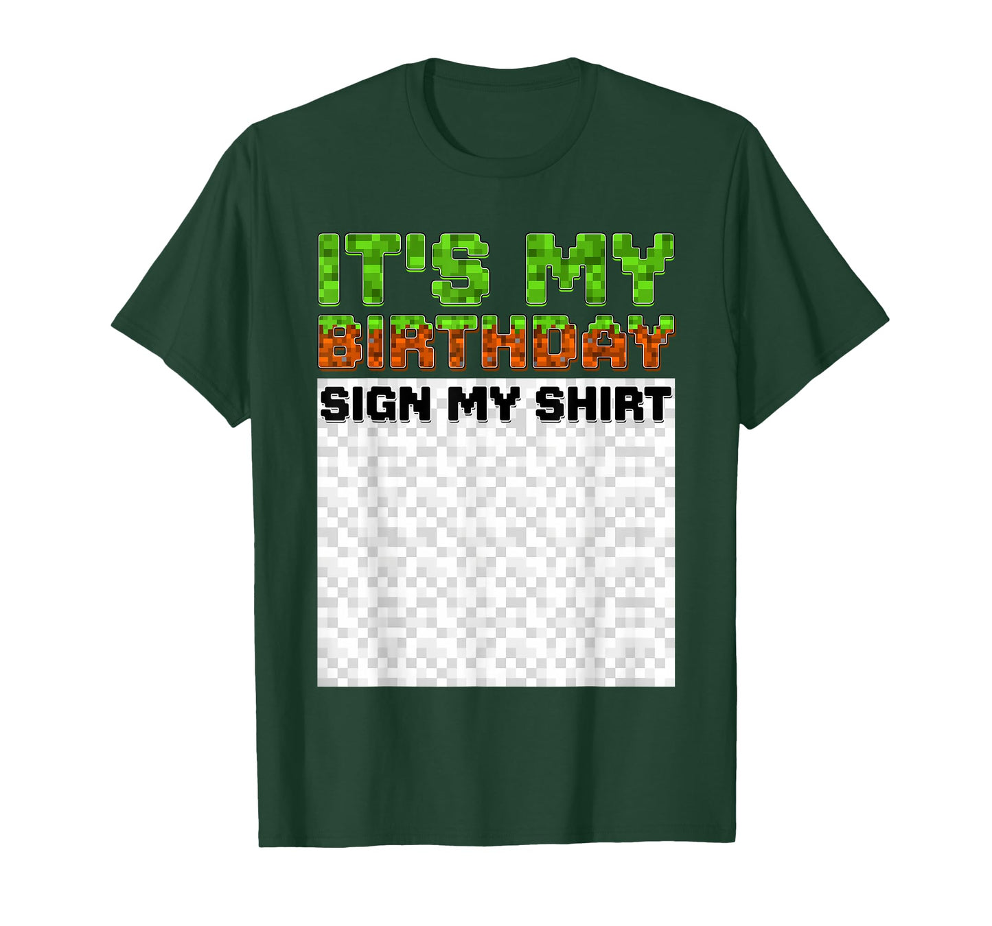 Birthday Boy Kids It's My Birthday Sign My Shirt Pixel Gamer T-Shirt