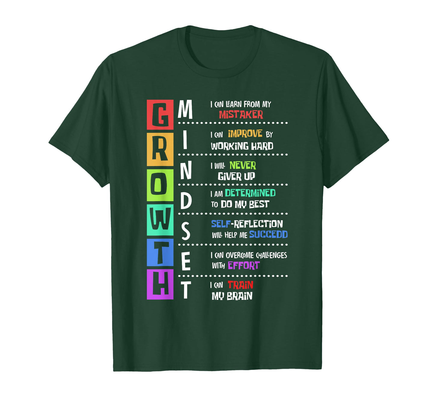 Growth Mindset Positive Motivational Classroom Teacher Learn T-Shirt