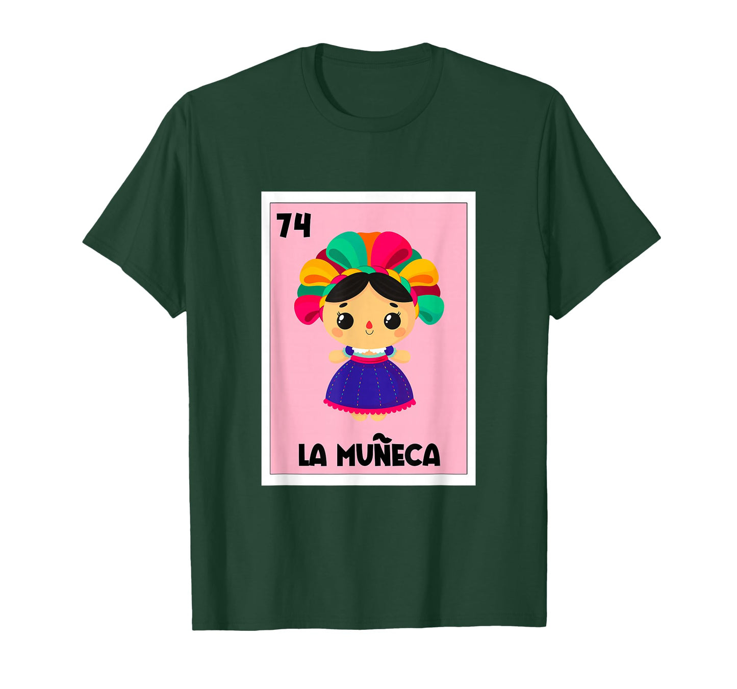 La Muneca Mexican Bingo Card Game Mexican Doll Spanish Girl T-Shirt