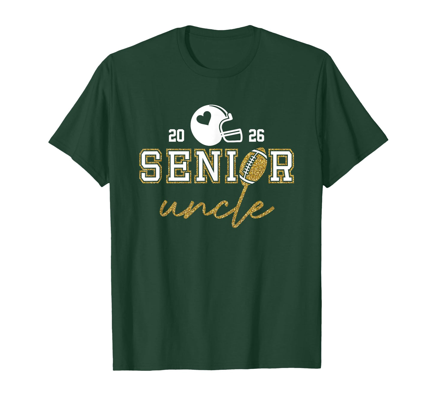 Senior Uncle Graduation Football Class of 2026 Family T-Shirt