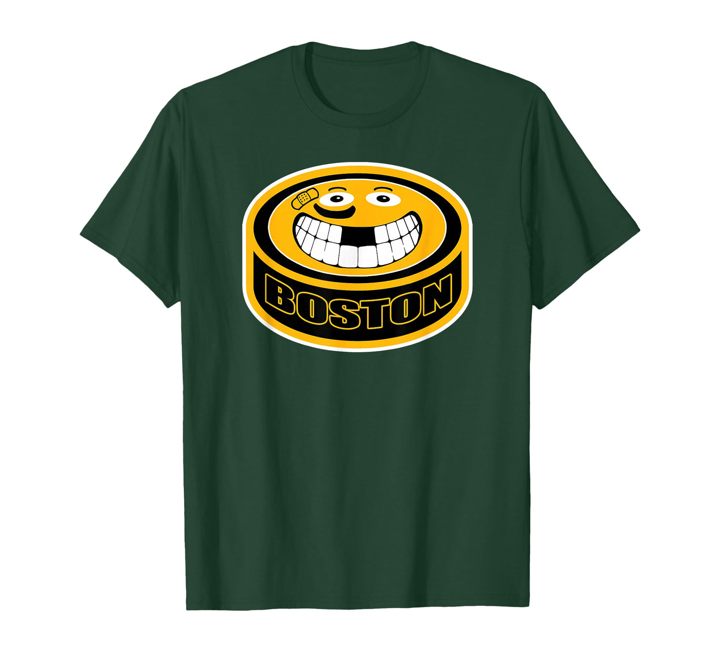 Hockey Boston Mass. Funny Kid Adult Puck Smile Face Gift T-Shirt