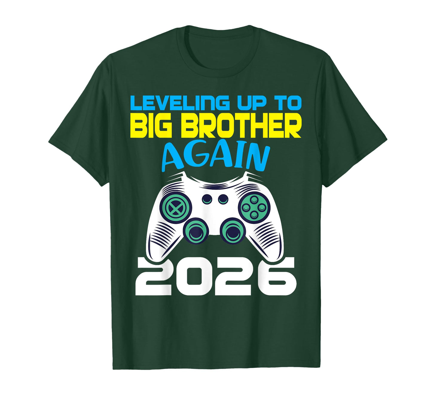 Leveling Up to Big Brother Again 2026 Gamer Reveal Sibling T-Shirt