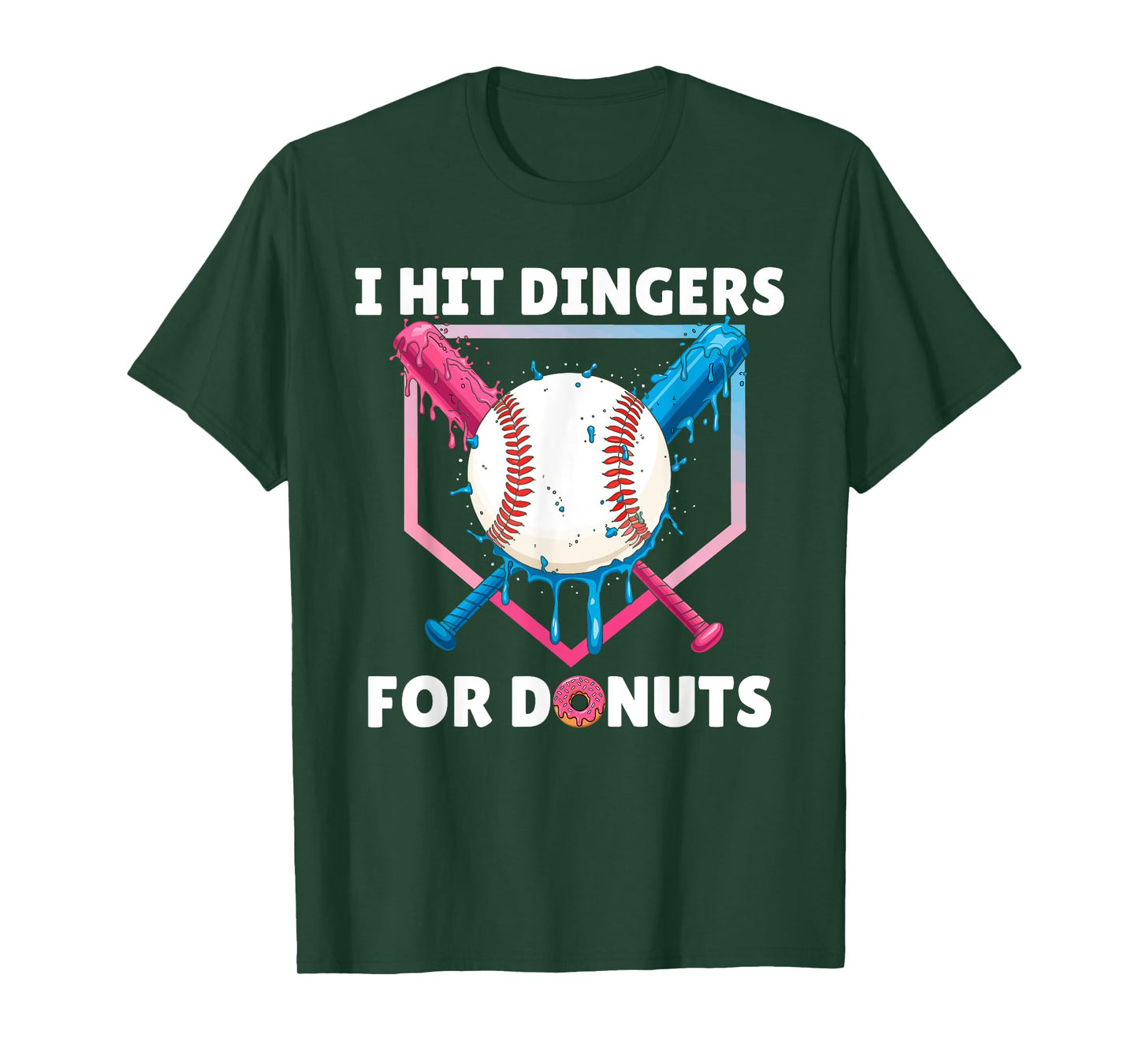 Baseball I Hit Dingers For Donuts Funny Donuts And Dingers T-Shirt