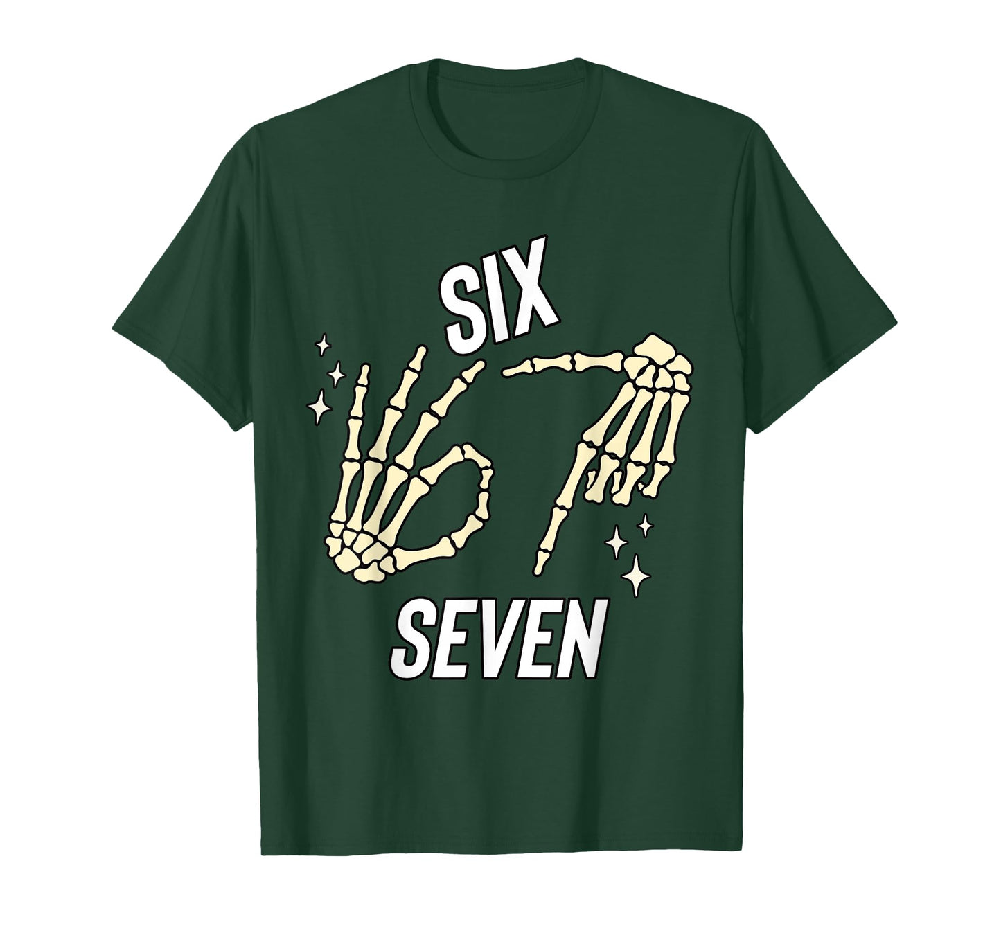 Funny Six Seven gen Alpha Slang Meme 6 7 Skeleton Costume T-Shirt
