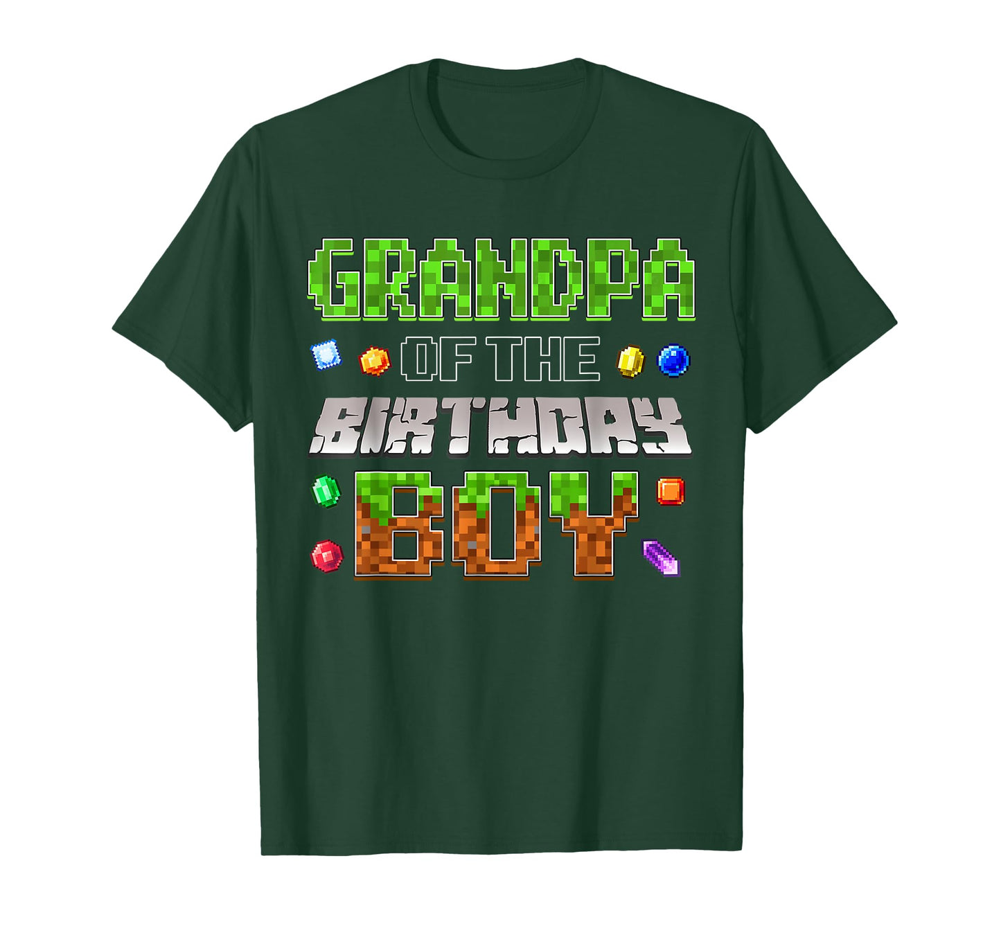 Grandpa Of The Birthday Boy Game Pixel Number Birthday Party T-Shirt
